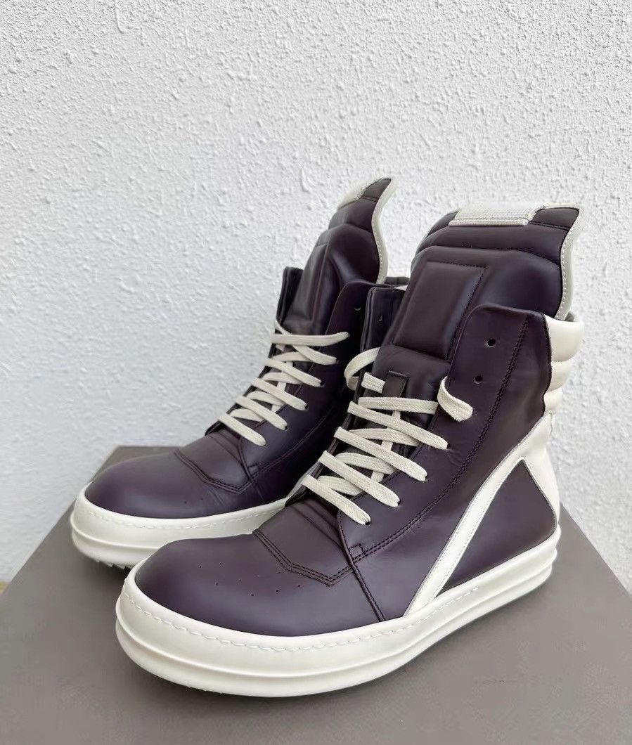 Rick Owens Rick Owens Geobasket purple & white leather limited edition Size US 9 / IT 39 - 1 Thumbnail