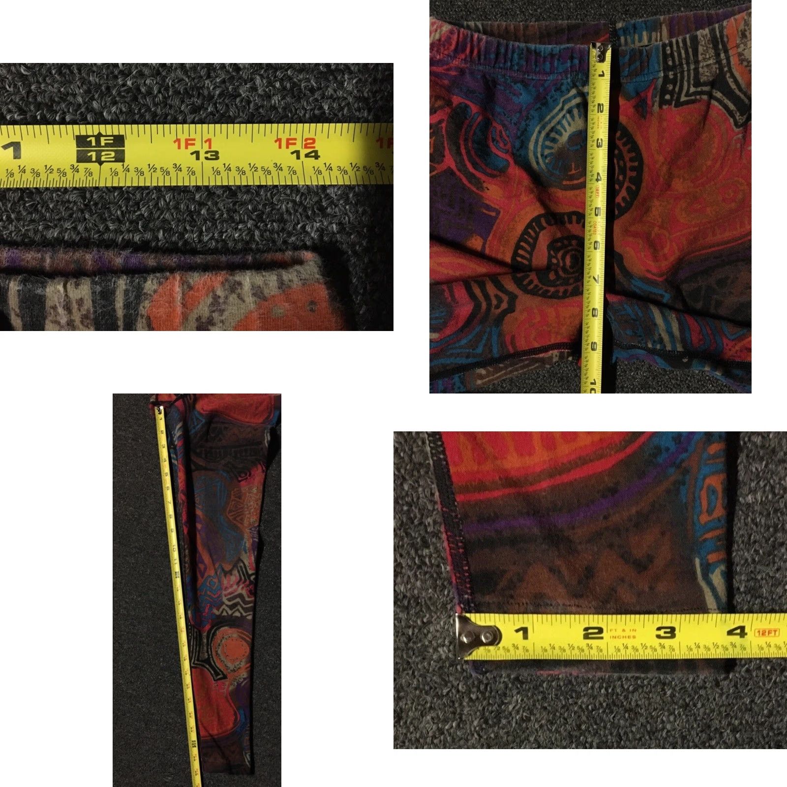 Speedo Vtg 90s Speedo Abstract Art All Over Print Leggings S Womens Purple USA Track & Field PE Navy Ocean Pacific Vaporwave 80s 70s 90s Size 28" / US 6 / IT 42 - 8 Thumbnail