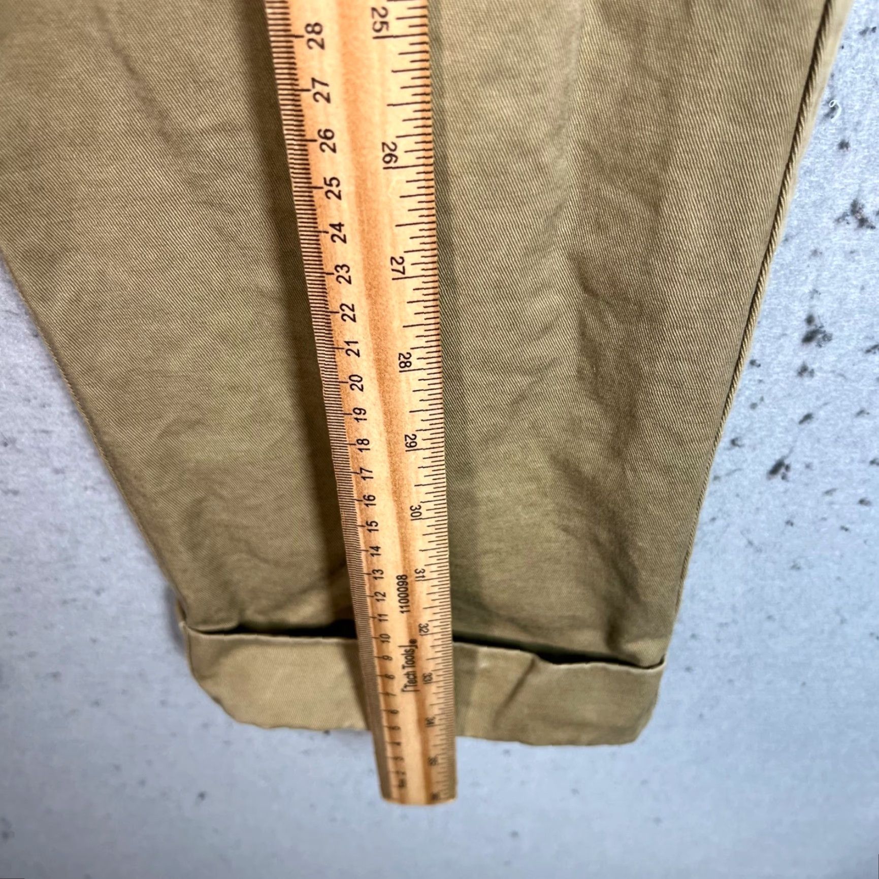 Vintage Cattaun Mens Pleated High-Waist Khaki Trousers Size 28 Beige Cotton Spandex Dress Pants Tapered Inseam 24 in Adjustable Waist Straps Mens Size US 28 / EU 44 - 6 Thumbnail