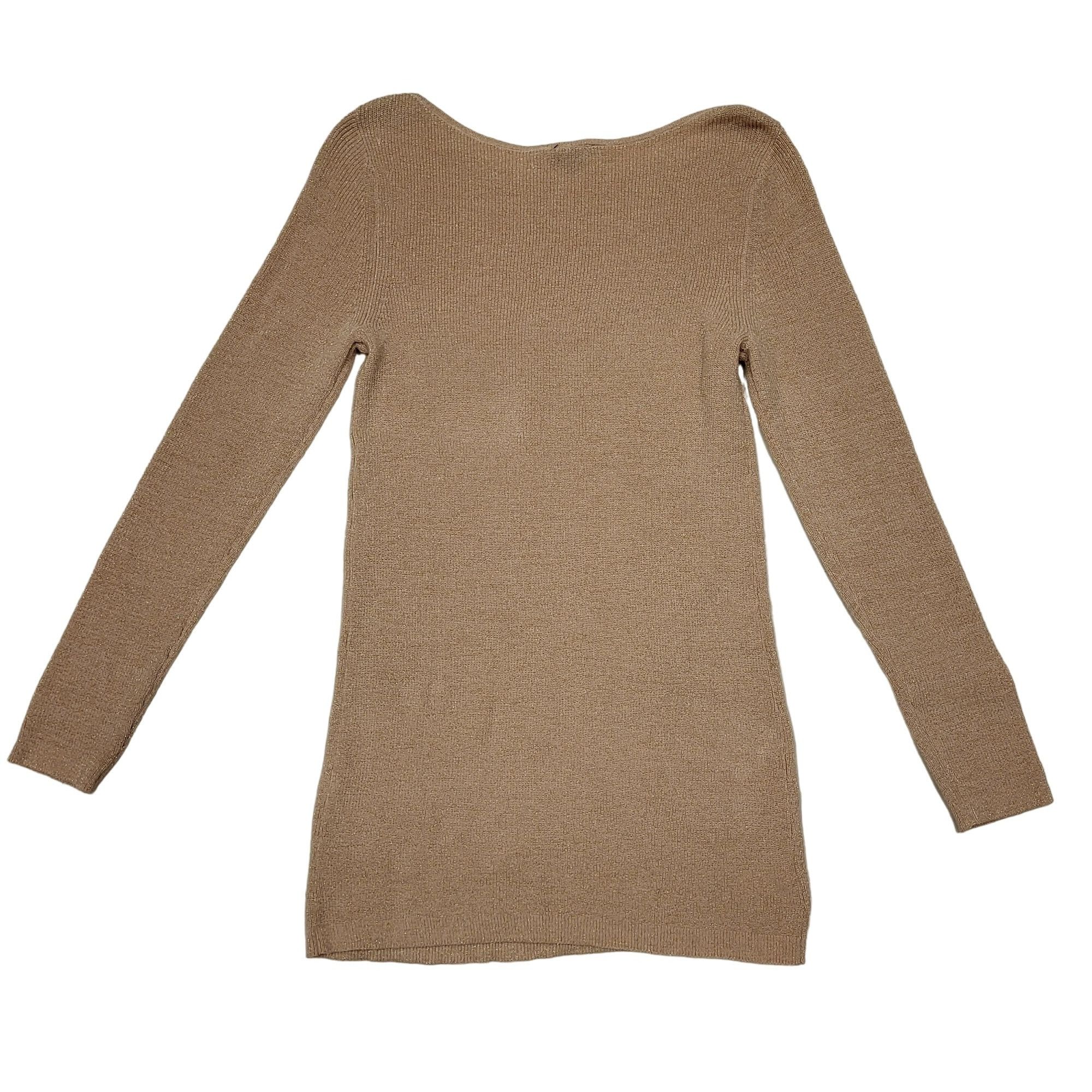 Ann Taylor Ann Taylor Factory Sparkle Sweater Dress Beige Gold Sparkle Size M / US 6-8 / IT 42-44 - 3 Thumbnail