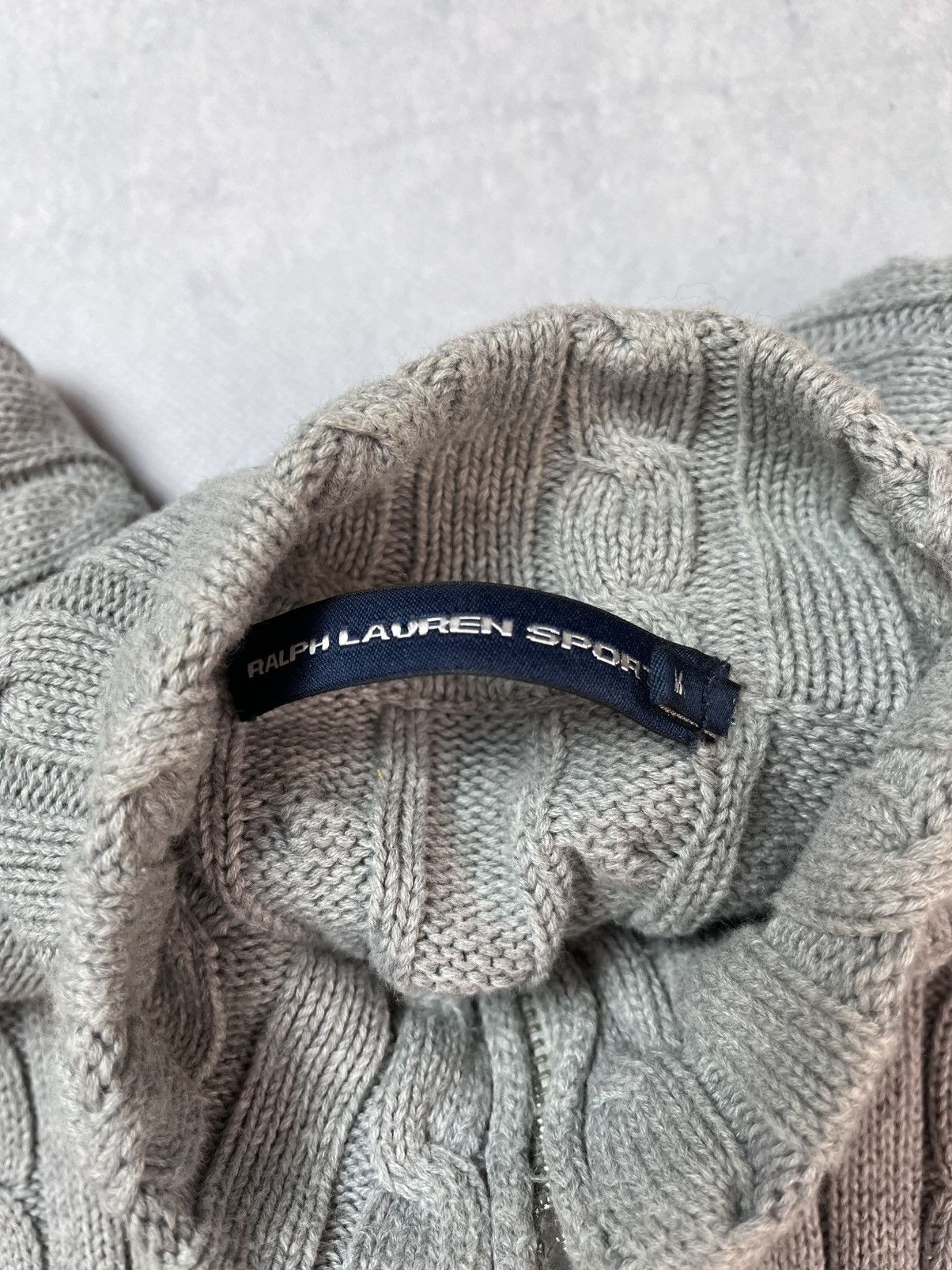 Polo Ralph Lauren Ralph Lauren Sport Grey Cable Knit Zip-Up Cardigan Sweater Size M / US 6-8 / IT 42-44 - 3 Thumbnail