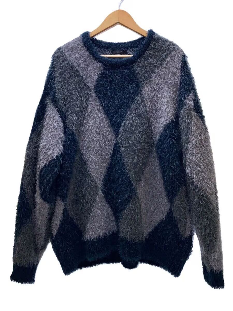 Number (N)ine Fluffy Argyle Knit Sweater Size US XL / EU 56 / 4 - 1 Thumbnail