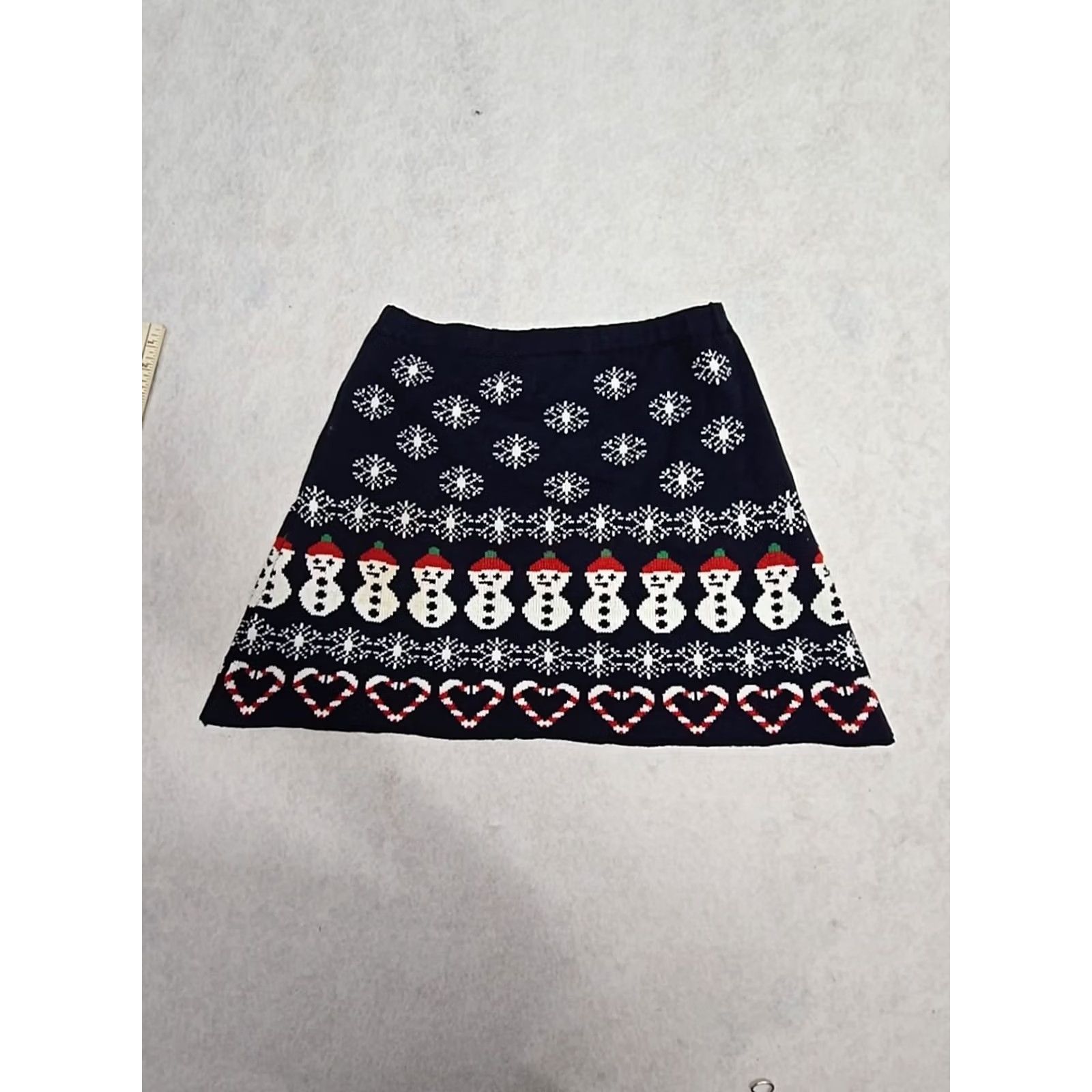 Vintage Derek Heart Womens A Line Christmas Skirt Mini Snowmen Blue L Junior Skirt Clothing Womens Size 36" / US 14 / IT 50 - 6 Thumbnail