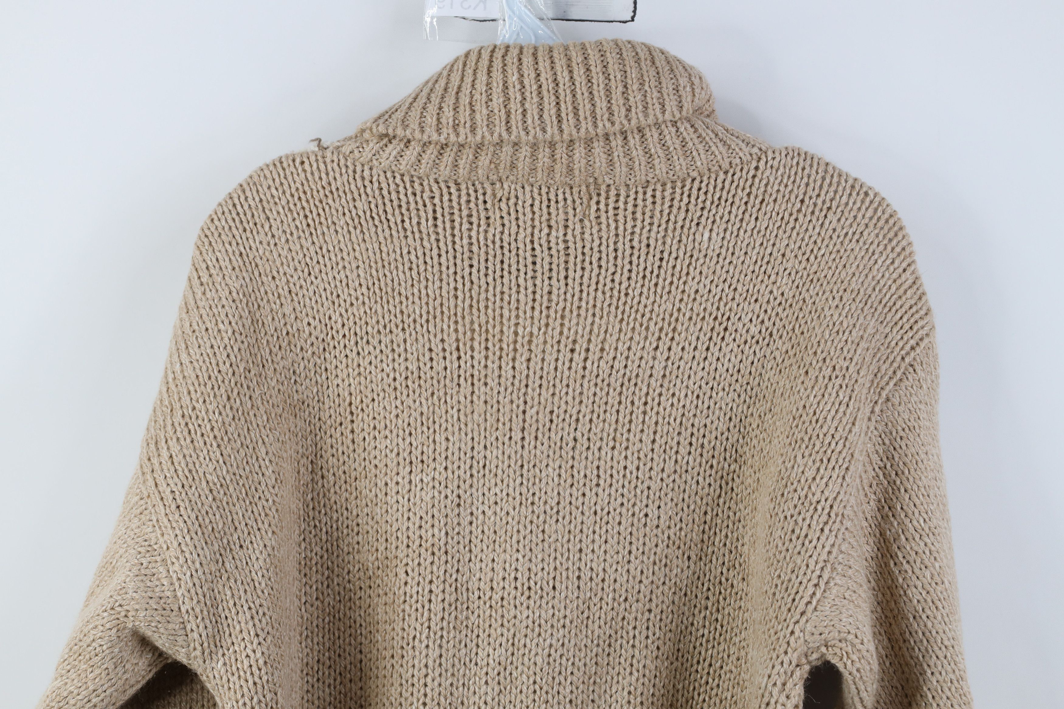 Vintage Vintage 90s Streetwear Hand Knit Flower Turtleneck Sweater Size M / US 6-8 / IT 42-44 - 11 Thumbnail