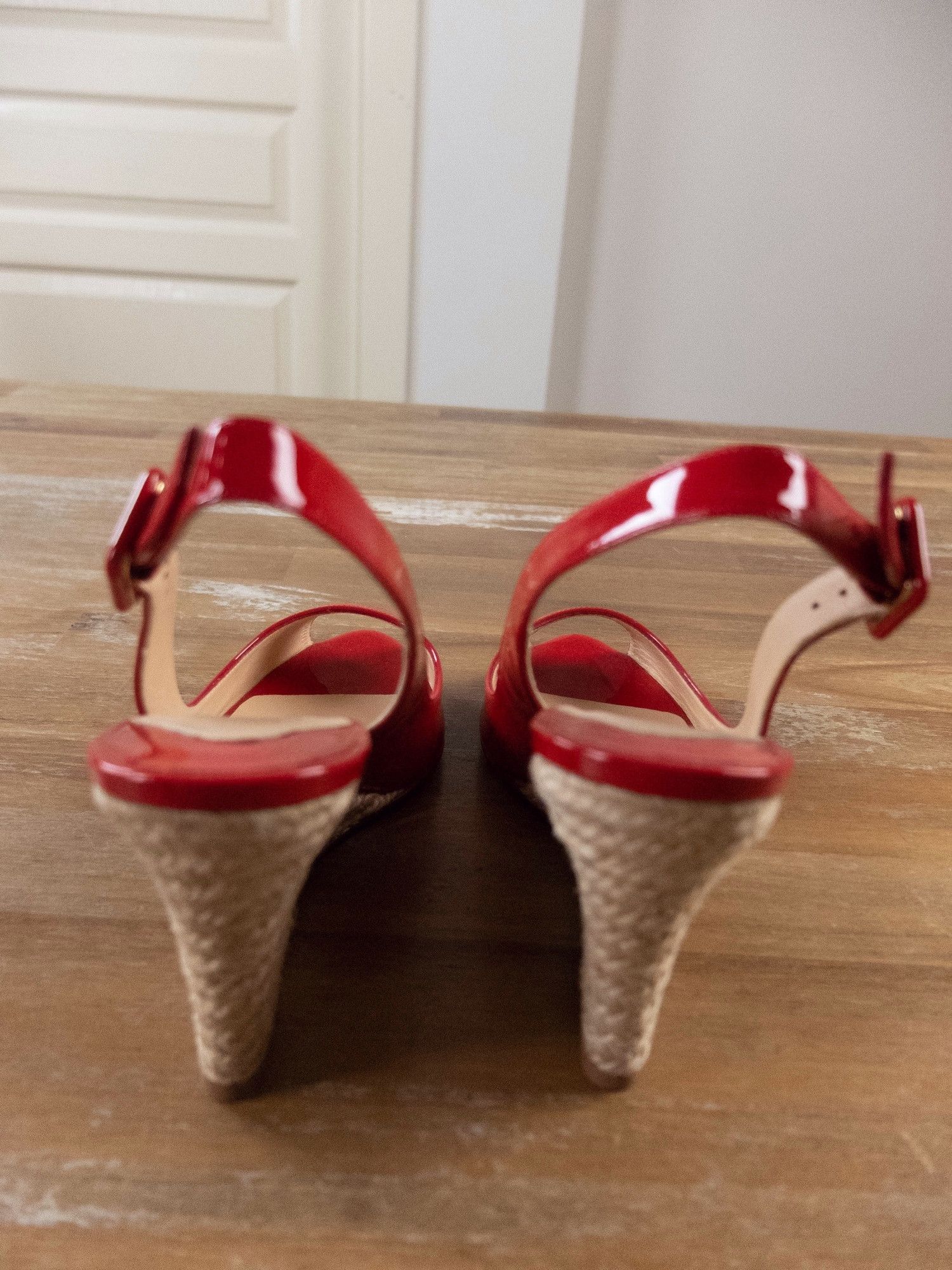 Christian Louboutin CHRISTIAN LOUBOUTIN Puglia Sling red patent leather pumps 36 Size US 6 / IT 36 - 5 Thumbnail
