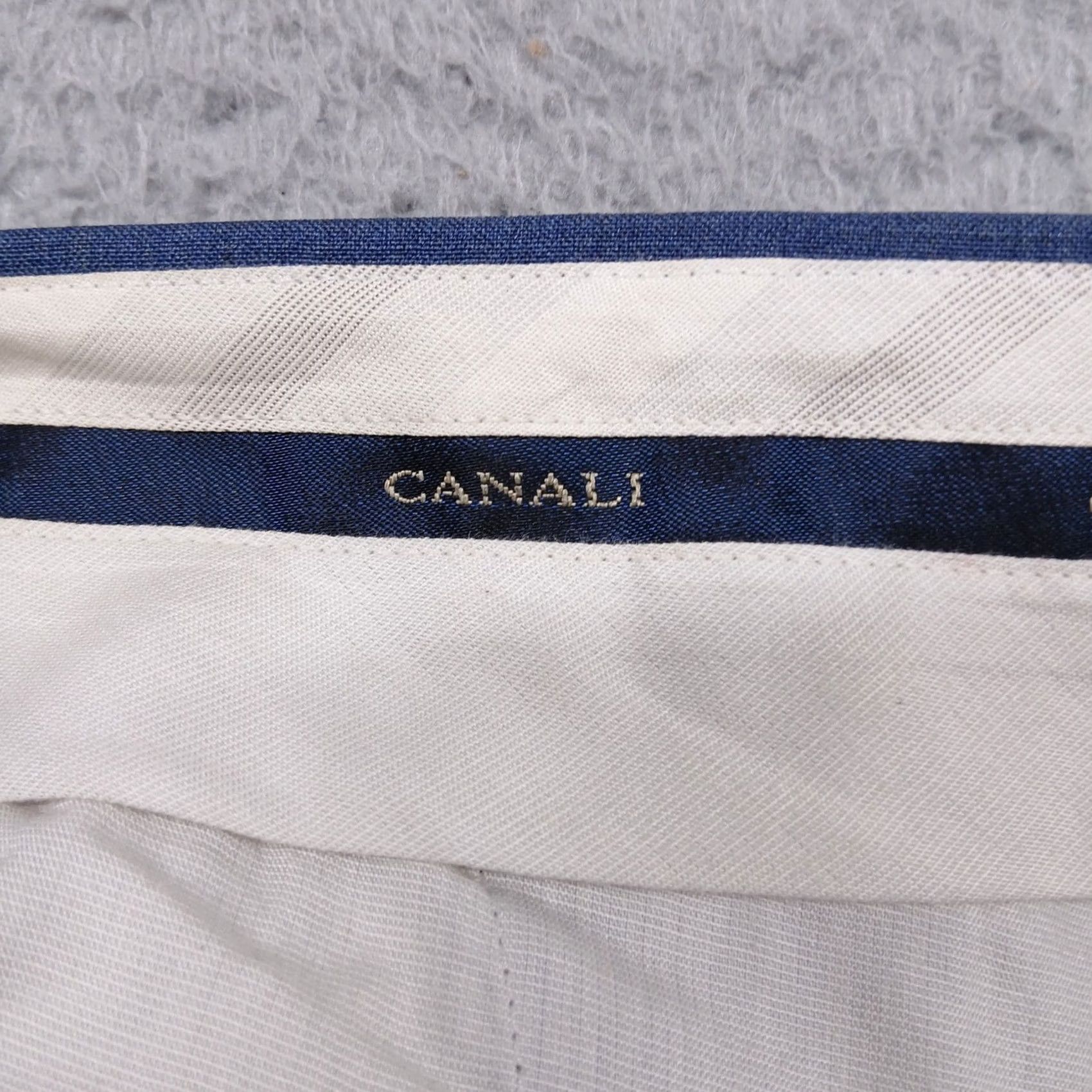 Canali VINTAGE Canali Wool Dress Pants Men 58L Blue Made in Italy Flat Front Pleated Size US 42 / EU 58 - 4 Thumbnail