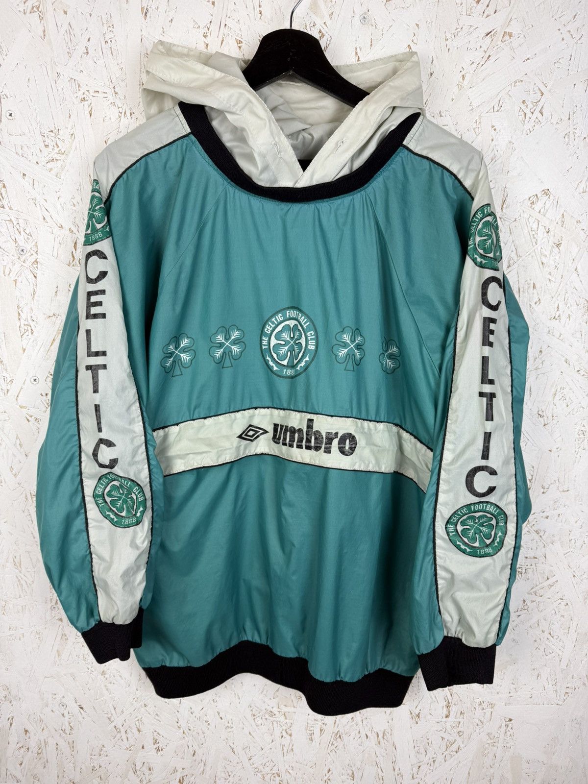 Umbro 80s Vintage Celtic FC Retro Anorak Lightweight Jacket Green Size US S / EU 44-46 / 1 - 1 Thumbnail