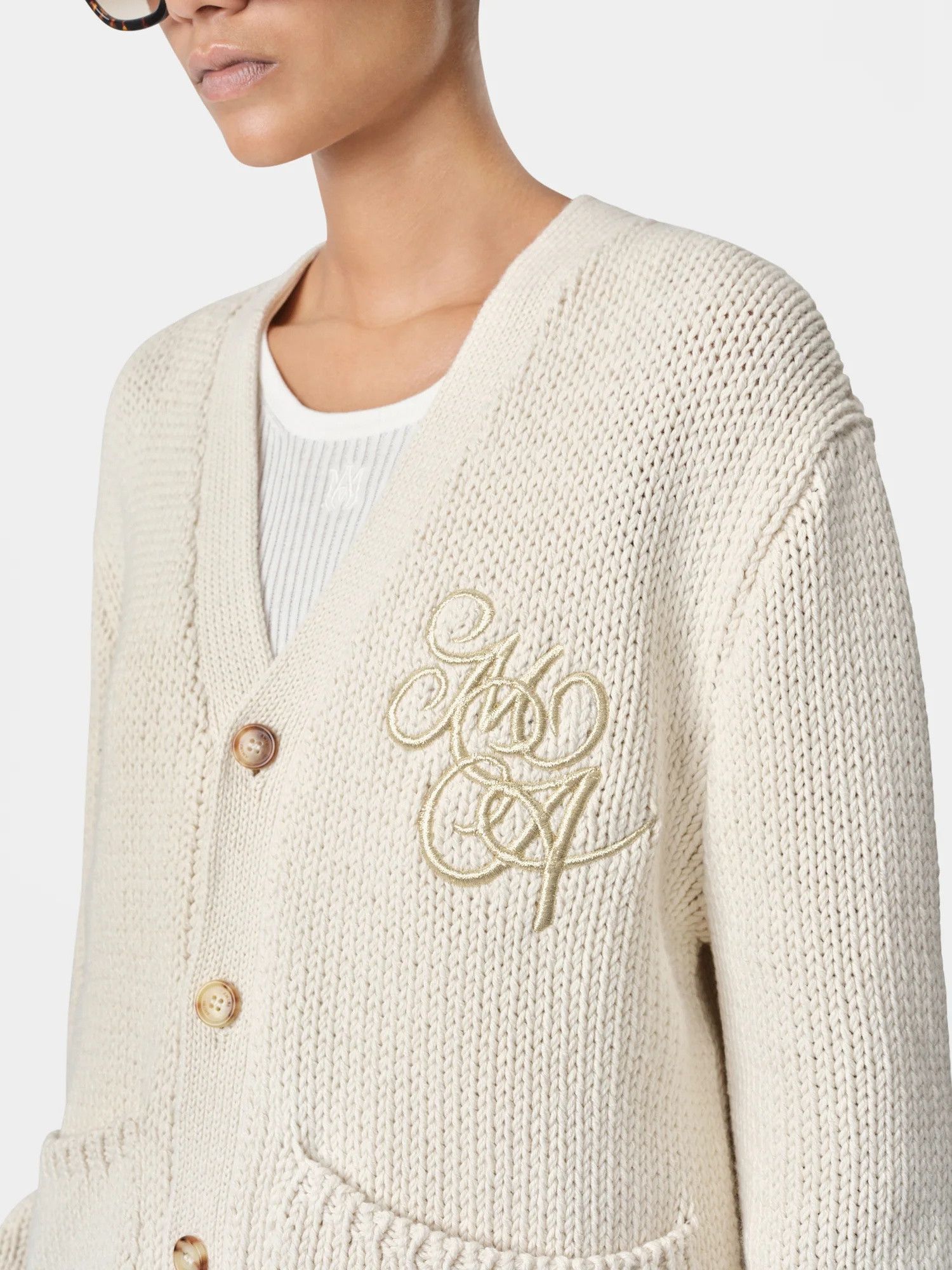 o1orln1025 MA Swirl Cardigan in Ivory