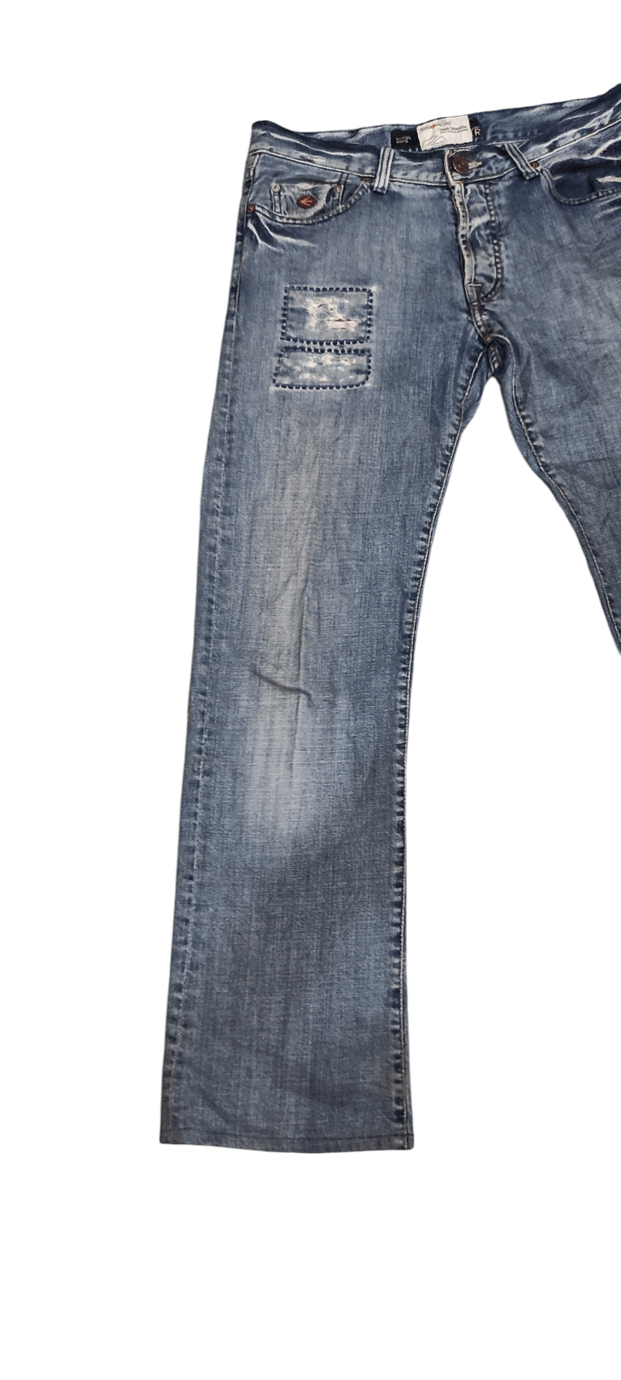 Energie × If Six Was Nine Vintage Energie Distressed Patchwork Denim Size US 34 / EU 50 - 3 Thumbnail