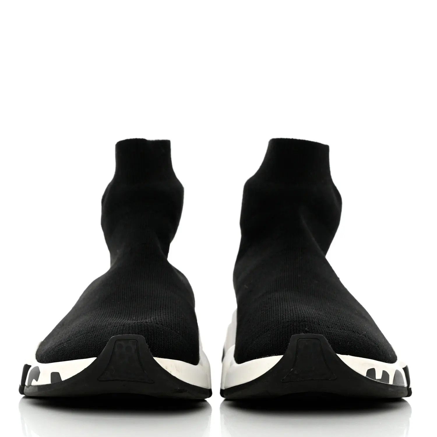 Balenciaga o1w1db10625 Knit Speed Graffiti Sneakers in Black/White Size US 12 / EU 45 - 2 Thumbnail