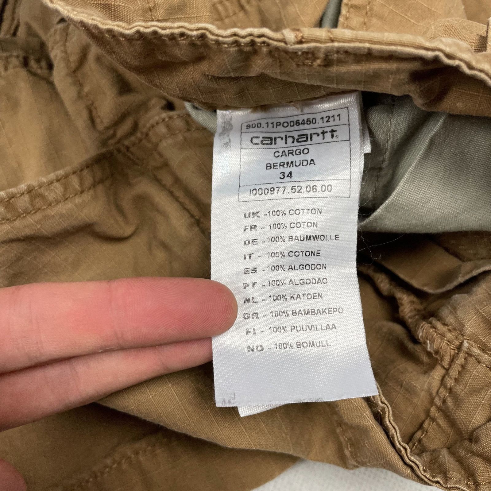 Carhartt Carhartt Men's brown Cotton High-Rise Cargo Bermuda Short 34 Size US 34 / EU 50 - 6 Thumbnail