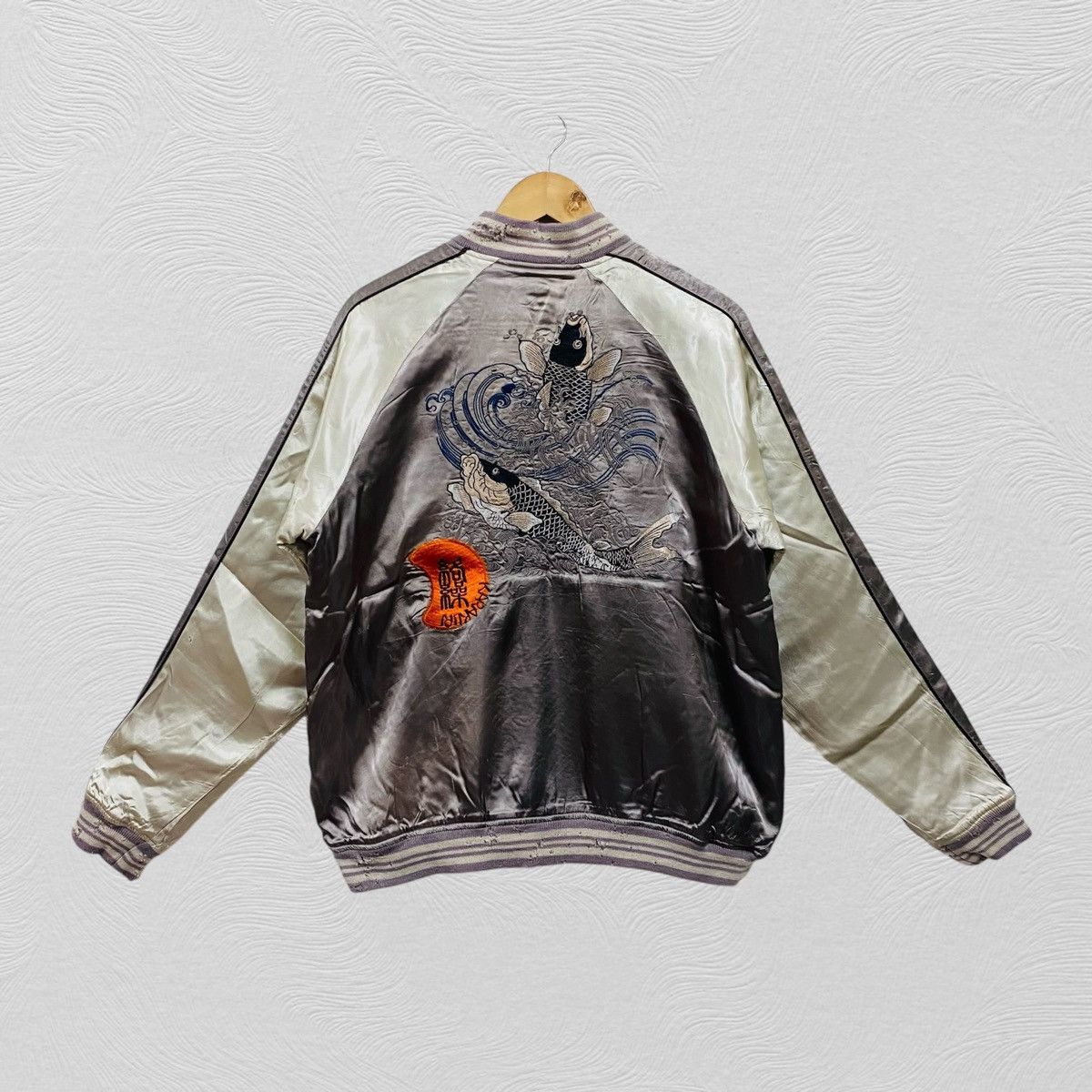 Japanese Brand Rare karakuri generation sukajan koi jacket distressed Size US L / EU 52-54 / 3 - 1 Thumbnail