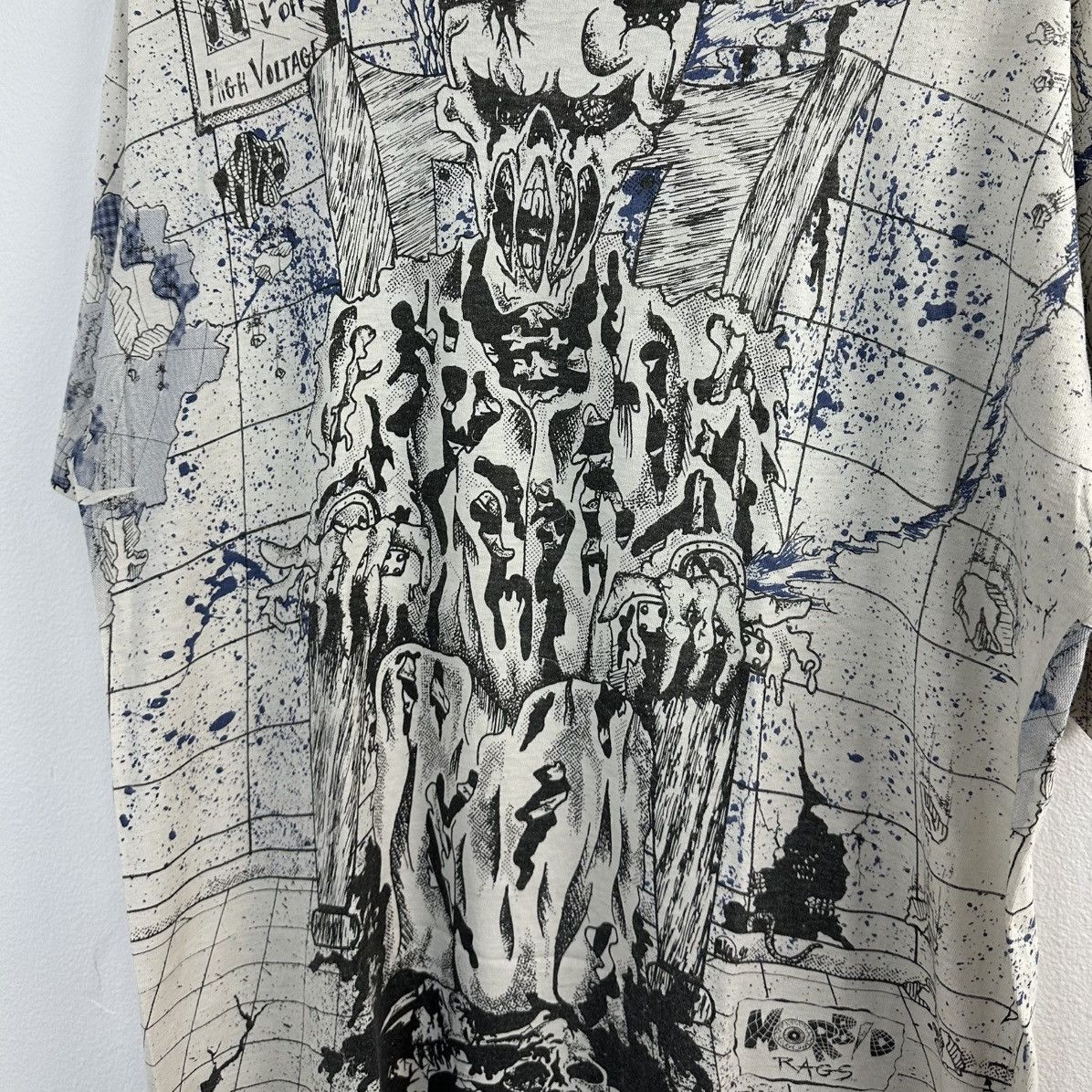 Japanese Brand × Vintage Vintage Morbid Rags T Shirt Skeleton Electric Chair All Over Size US L / EU 52-54 / 3 - 1 Thumbnail