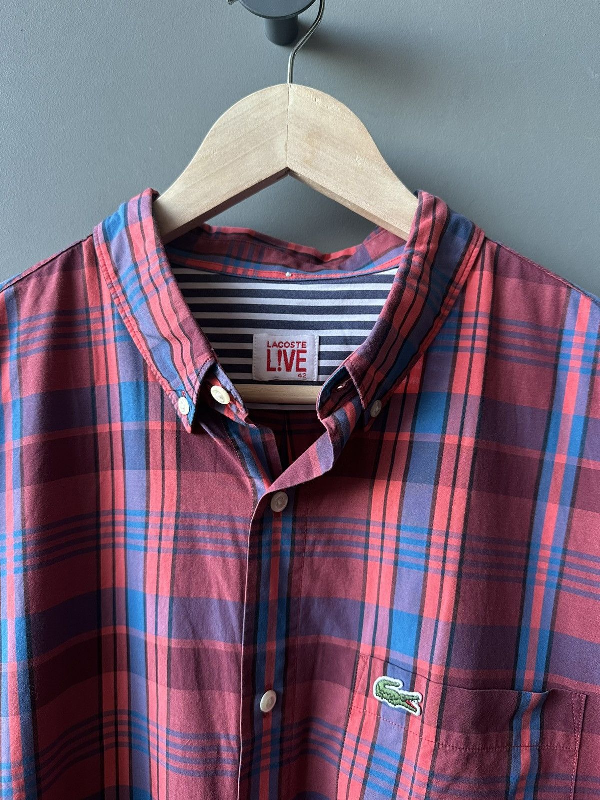 Lacoste Lacoste Live Check Cotton Shirt Size US L / EU 52-54 / 3 - 3 Thumbnail