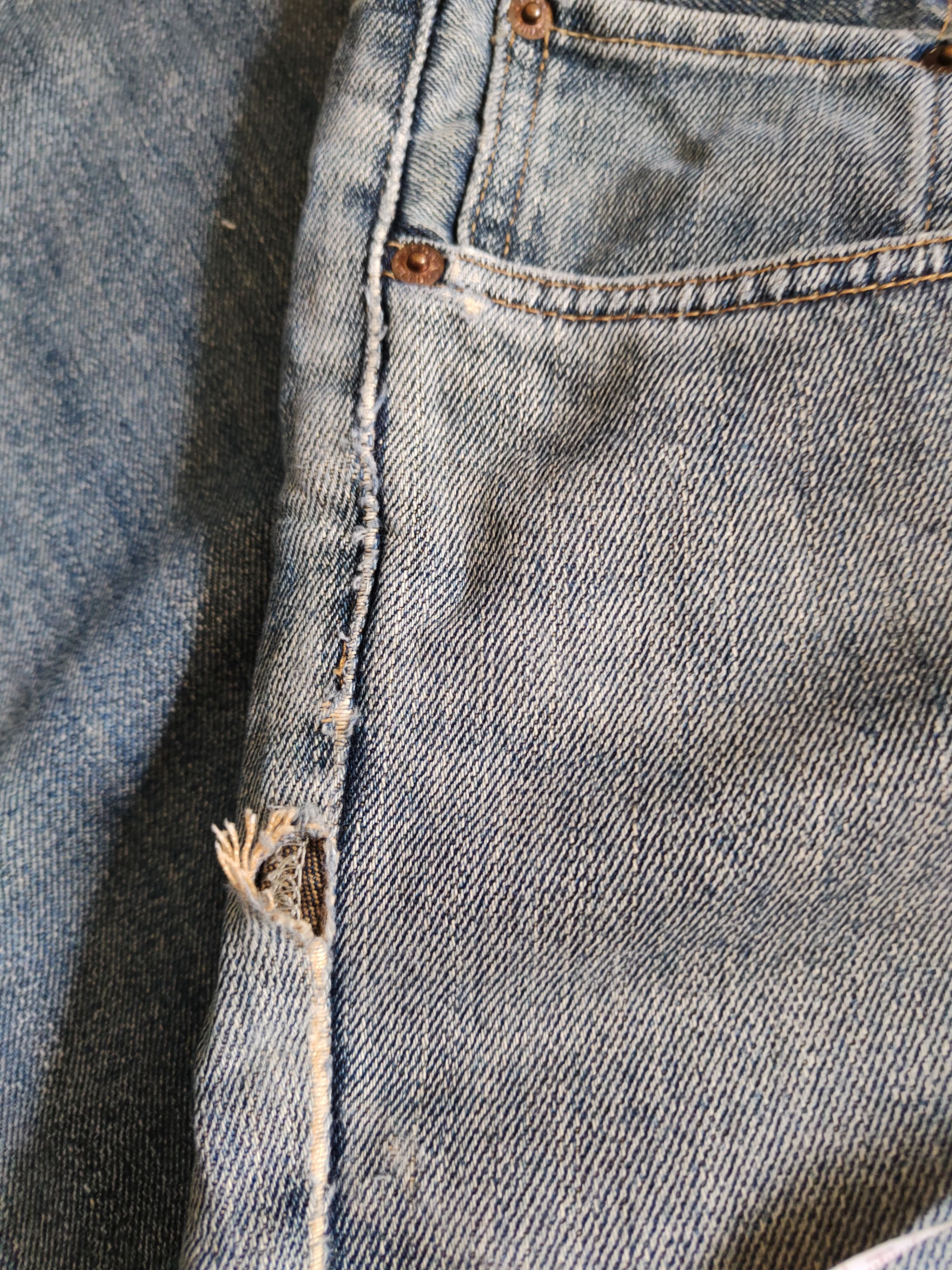 Edwin Edwin Dark Blue Faded distressed jeans Denim #S1608 Size US 35 - 17 Thumbnail