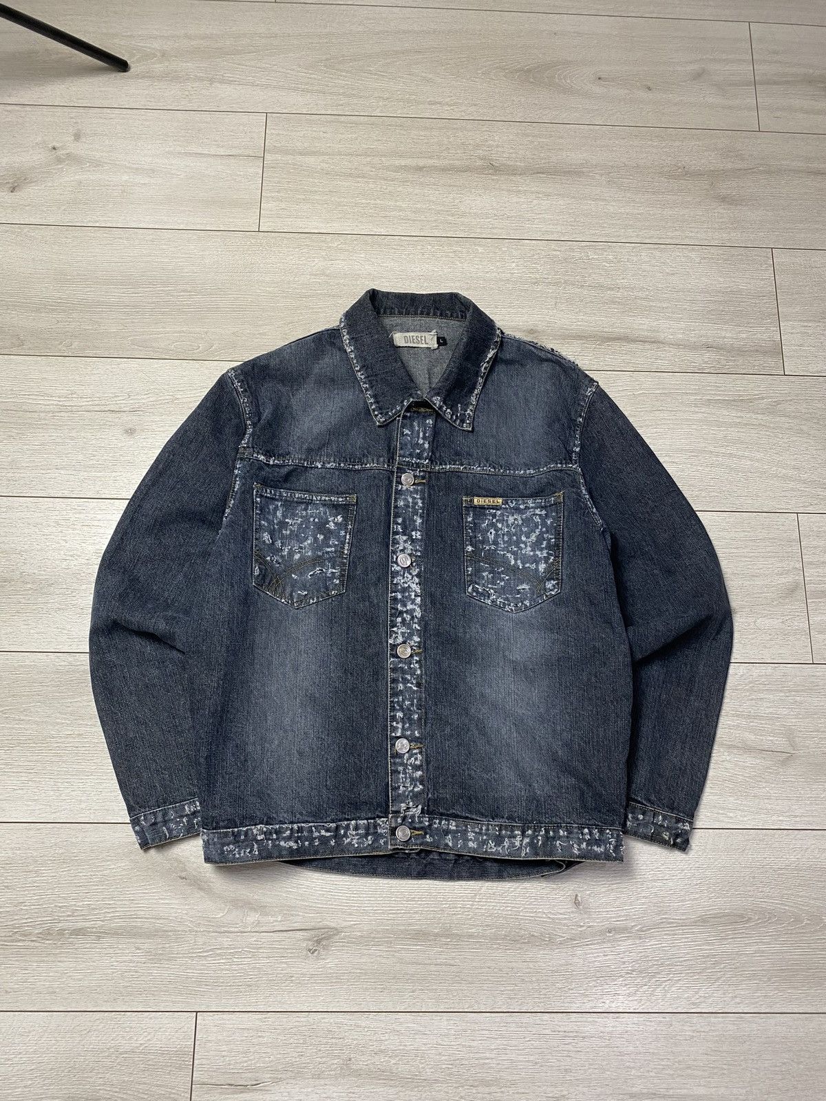 Diesel × Vintage RARE VTG 90s 80s Diesel Denim Jacket Jeans vintage Size US L / EU 52-54 / 3 - 1 Thumbnail