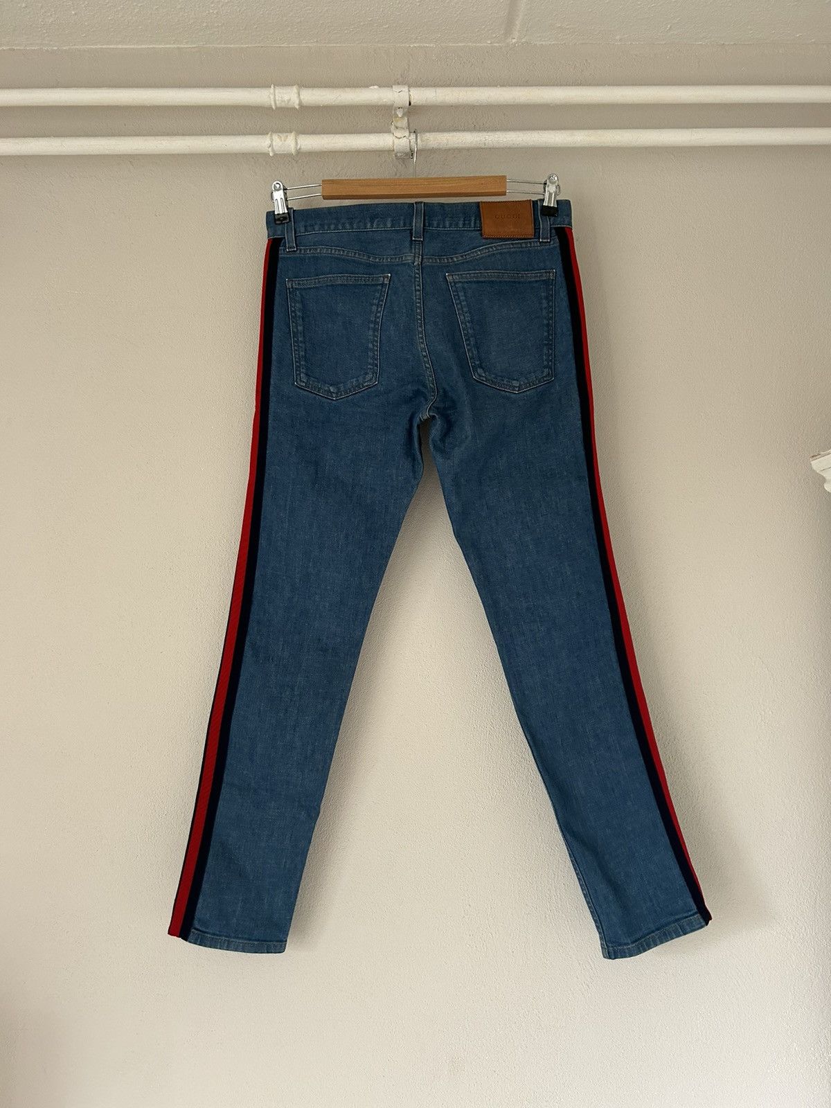 Gucci Web Side Stripe Jeans Size US 33 - 3 Thumbnail