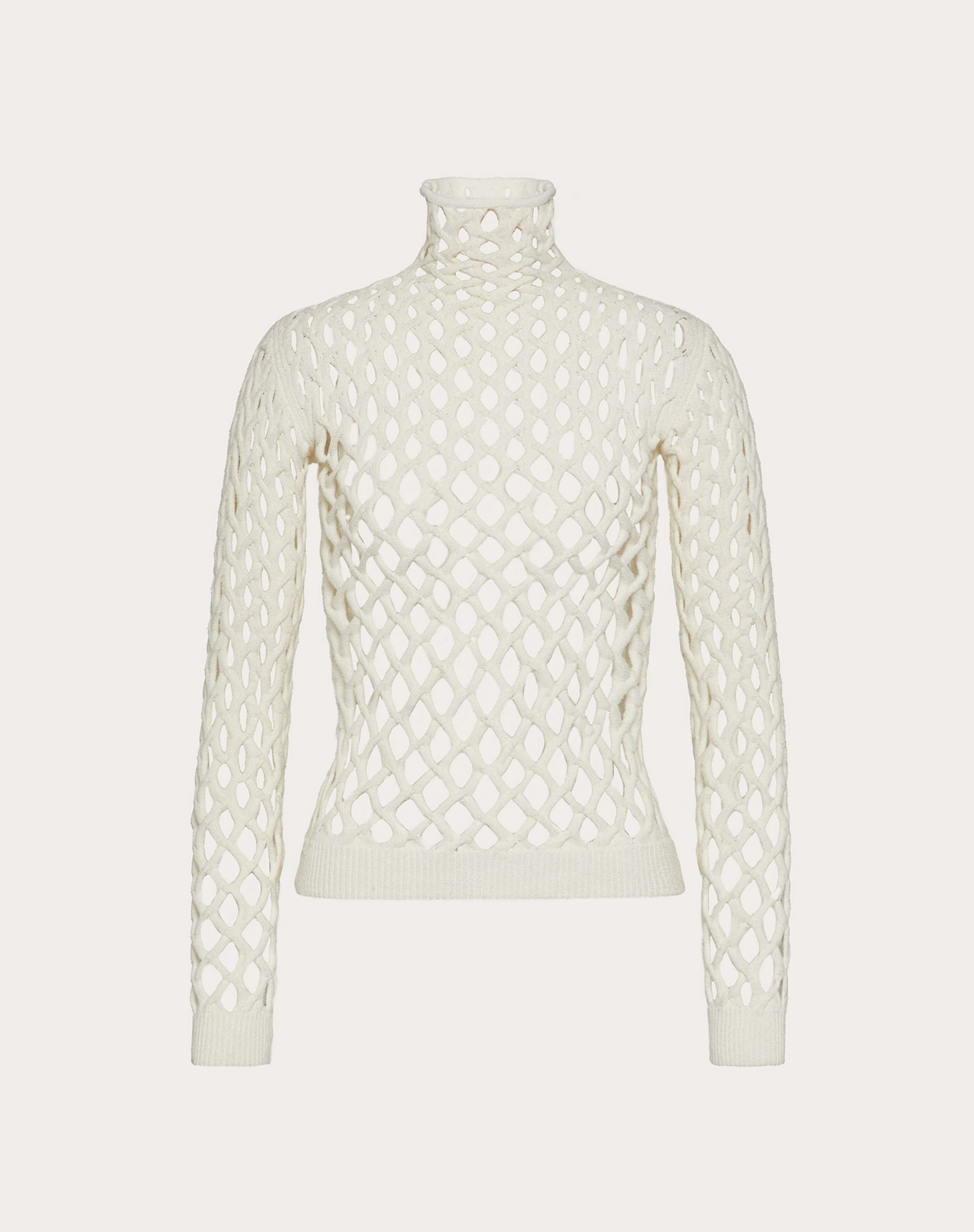 Valentino o1y0326 Turtleneck Blouse in Cream Size M / US 6-8 / IT 42-44 - 1 Thumbnail
