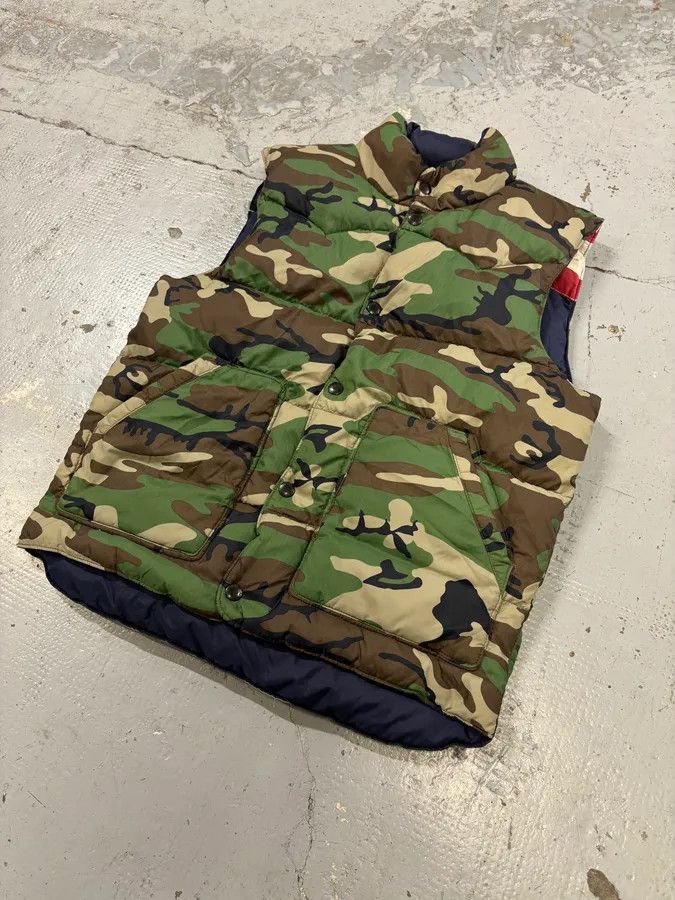 Polo Ralph Lauren 2010s Ralph Lauren Navy Camo Reversible American Flag Puffer Vest Size US S / EU 44-46 / 1 - 7 Thumbnail