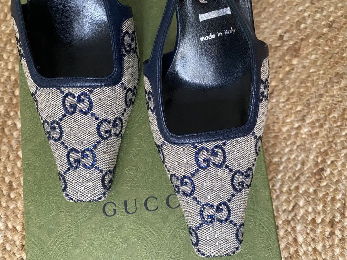 Gucci Gucci GG cloth sling back heels in ‘beige crystal’ Size US 6 / IT 36 - 3 Thumbnail