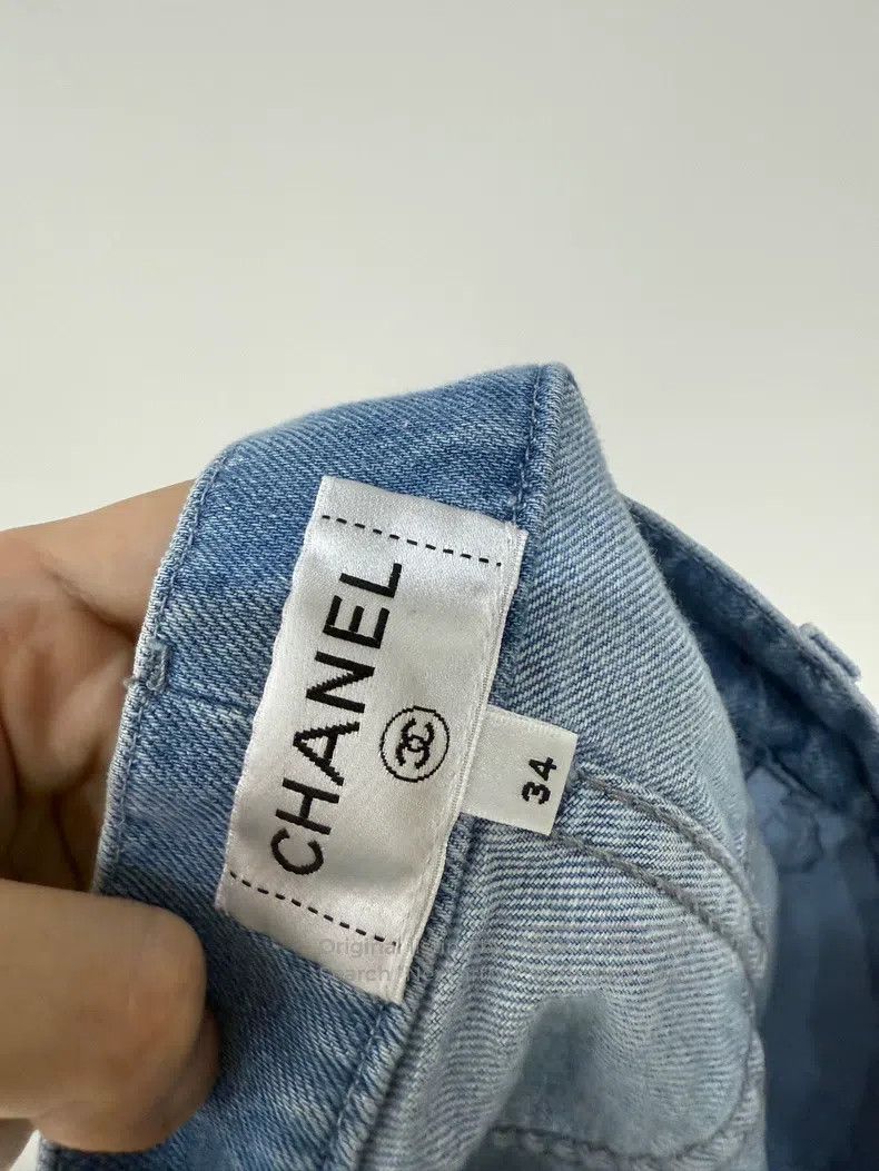 Other Chanel 24P Hollow-out Floral Design Denim Shorts Size 42" / US 20 - 5 Thumbnail