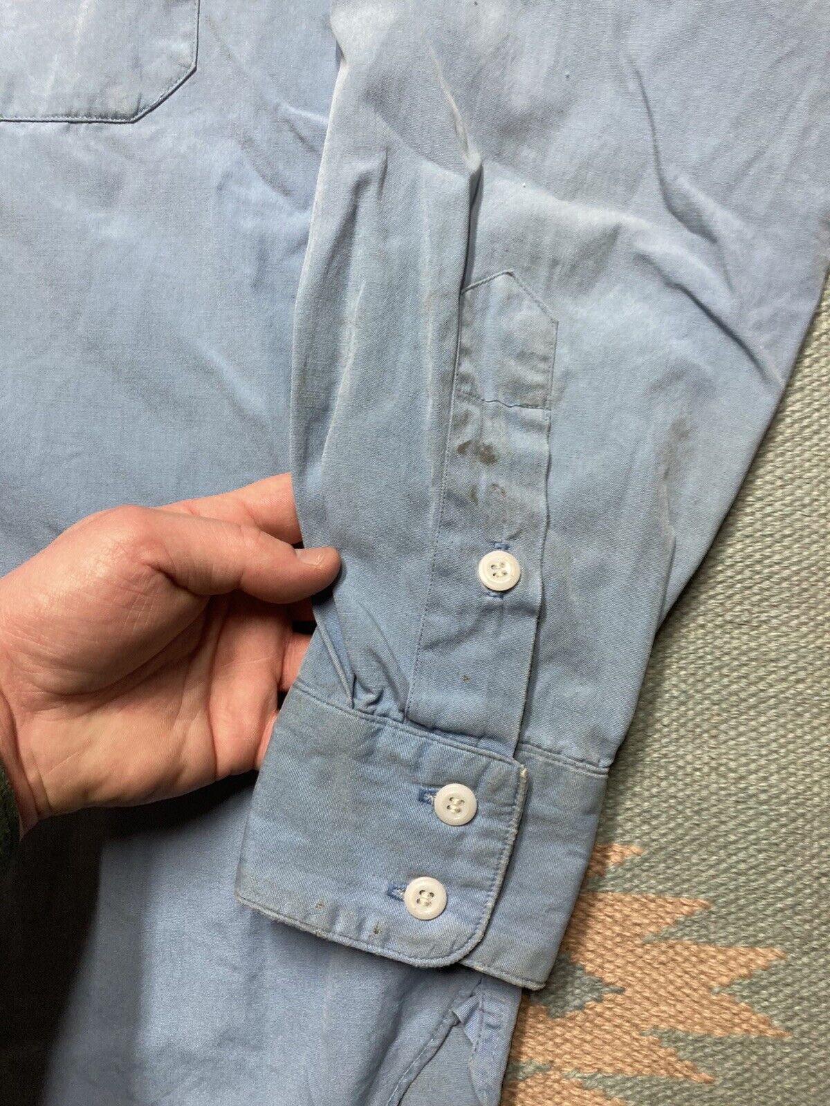 Vintage VTG 1950s work shirt Keeshin transport patch poplin large Size US L / EU 52-54 / 3 - 3 Thumbnail