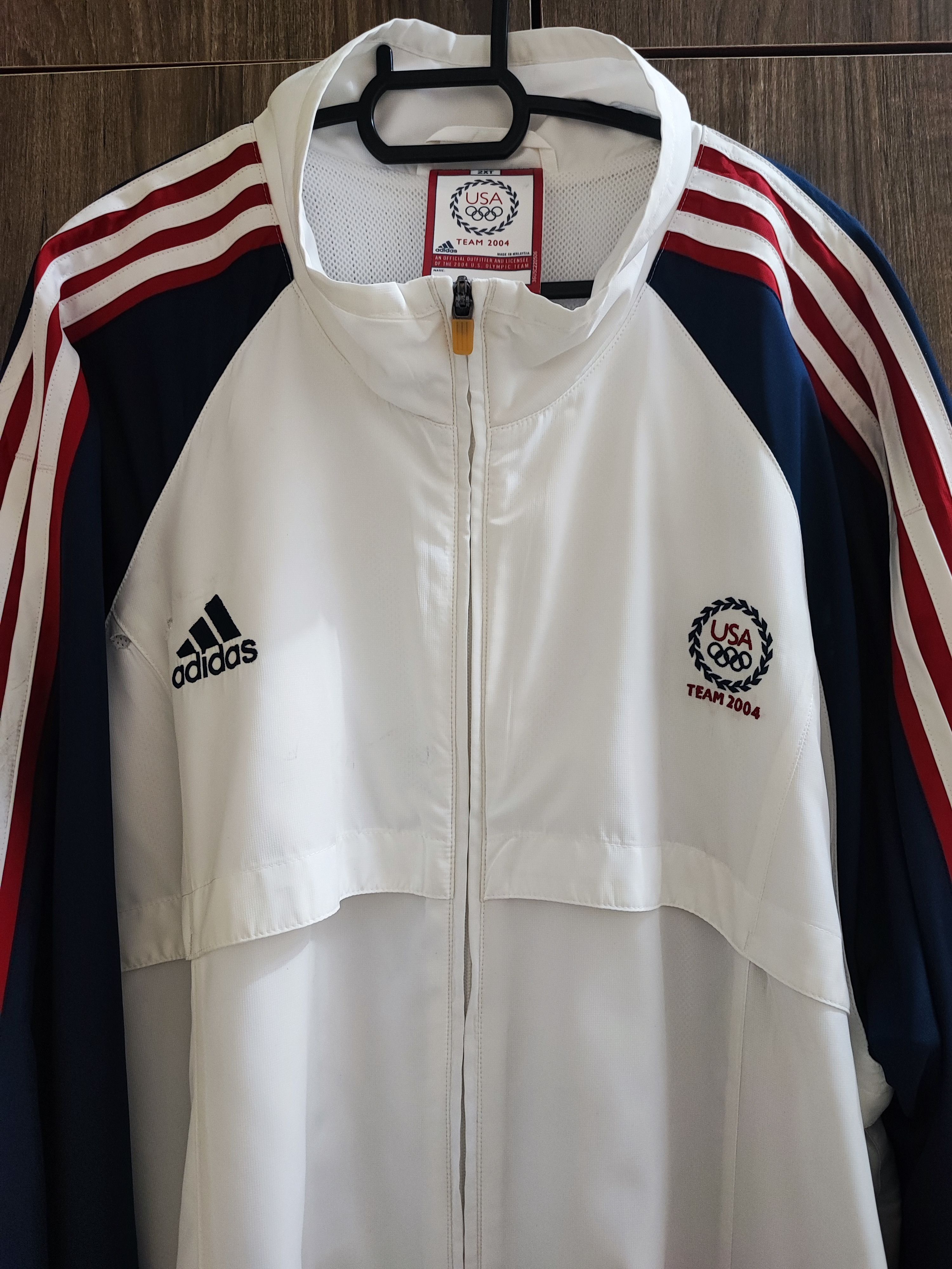 Adidas × Vintage Rare! USA 2004 Olympic Basketball Official Track Jacket Size US XXL / EU 58 / 5 - 2 Thumbnail