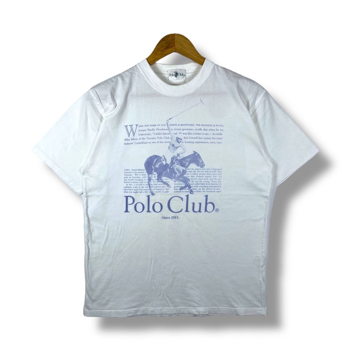 Vintage Vintage 90's POLO CLUB Graphic Tee Shirt Large Size Size US L / EU 52-54 / 3 - 1 Thumbnail