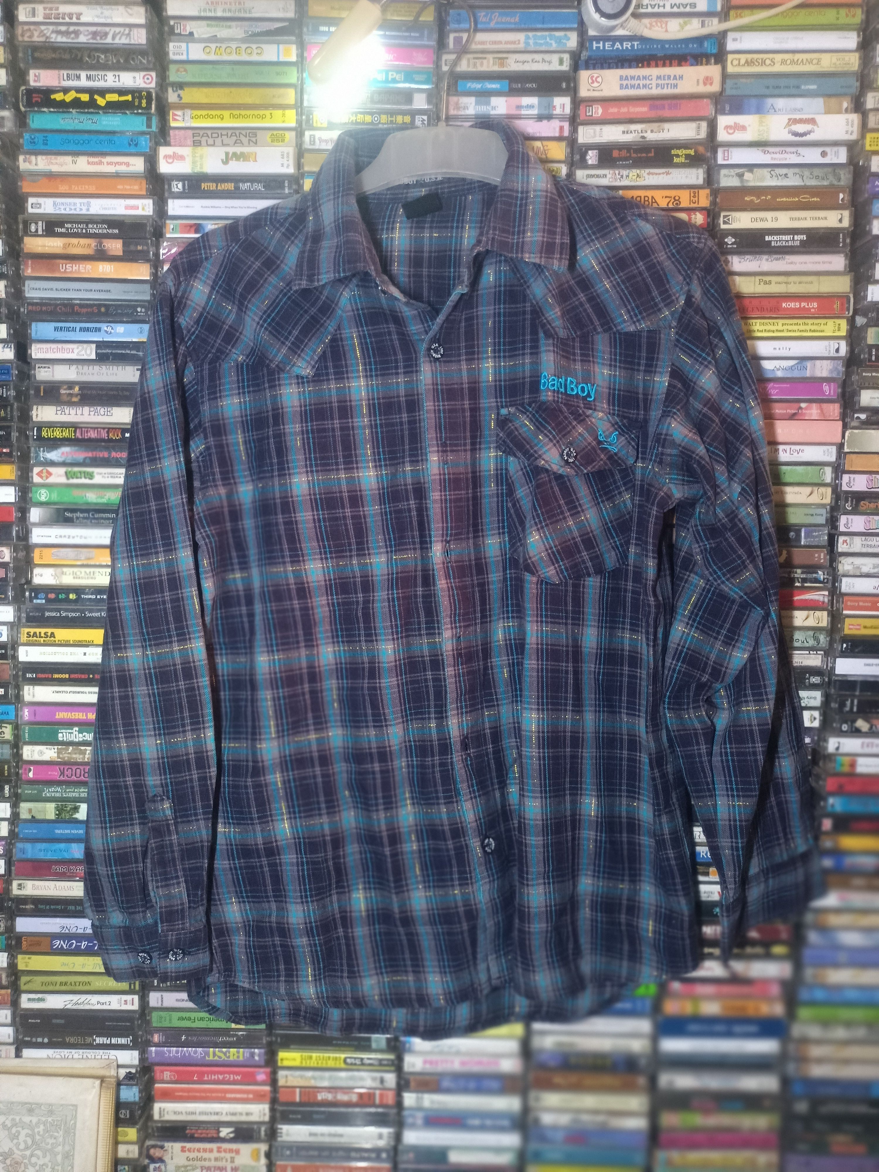 Japanese Brand Vintage Bad Boy U.S.A. Plaid Flannel Shirt - Size 160 small Size S / US 4 / IT 40 - 1 Thumbnail