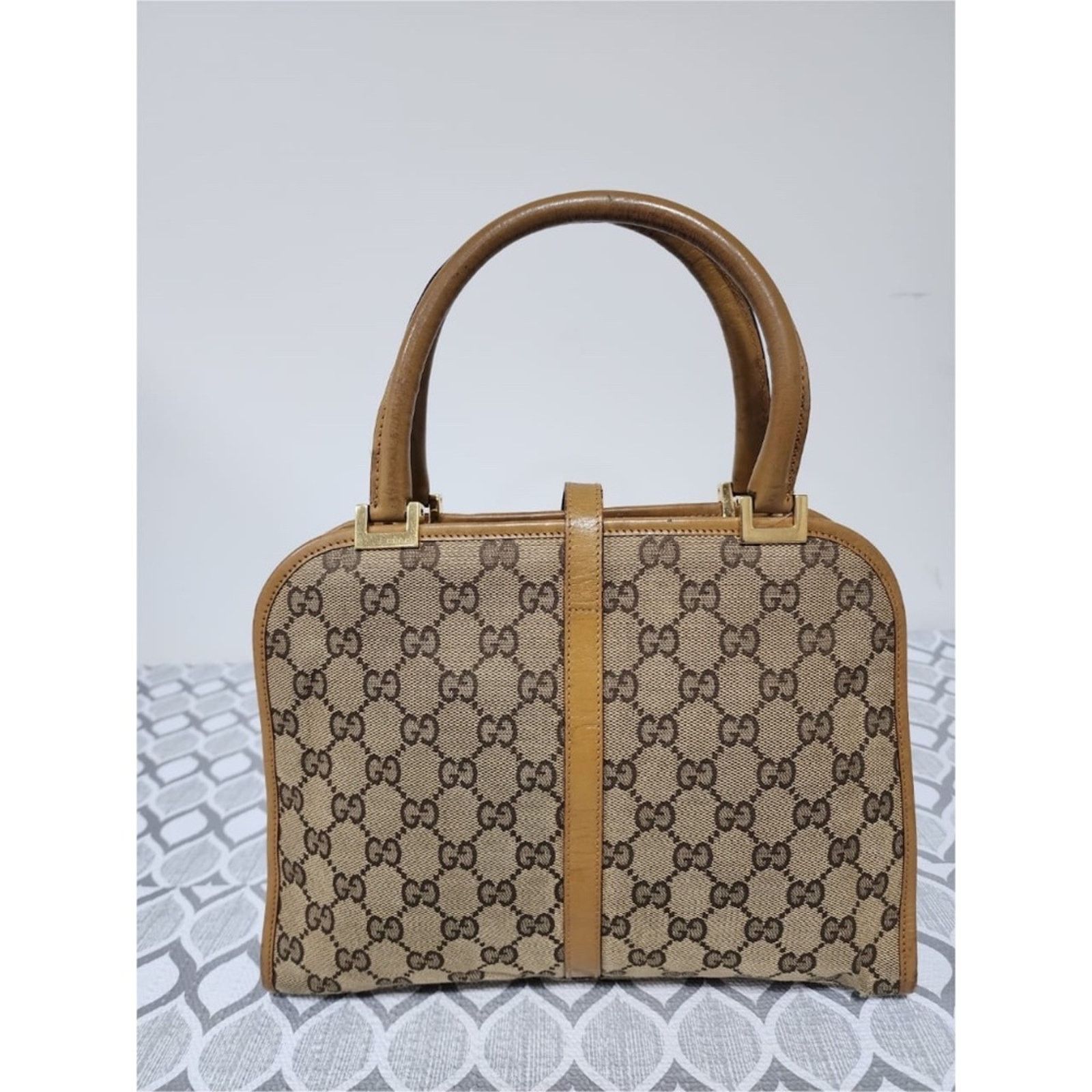 Gucci Au Gucci Vintage Piston Lock Jackie Shoulder Bag Brown/Beige Size ONE SIZE - 12 Thumbnail