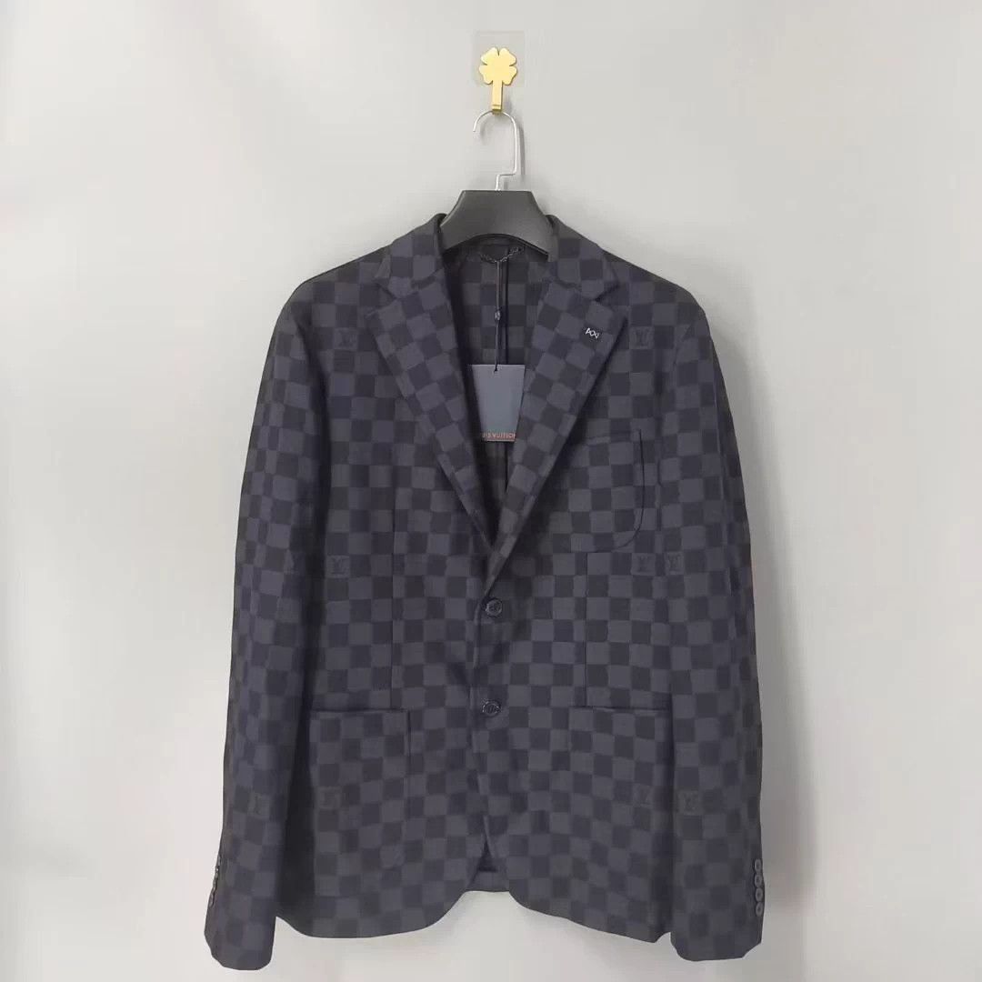 Louis Vuitton LOUIS VUITTON SS24 Pharrell pattern blazer men's blue 56 Size 42L - 1 Thumbnail