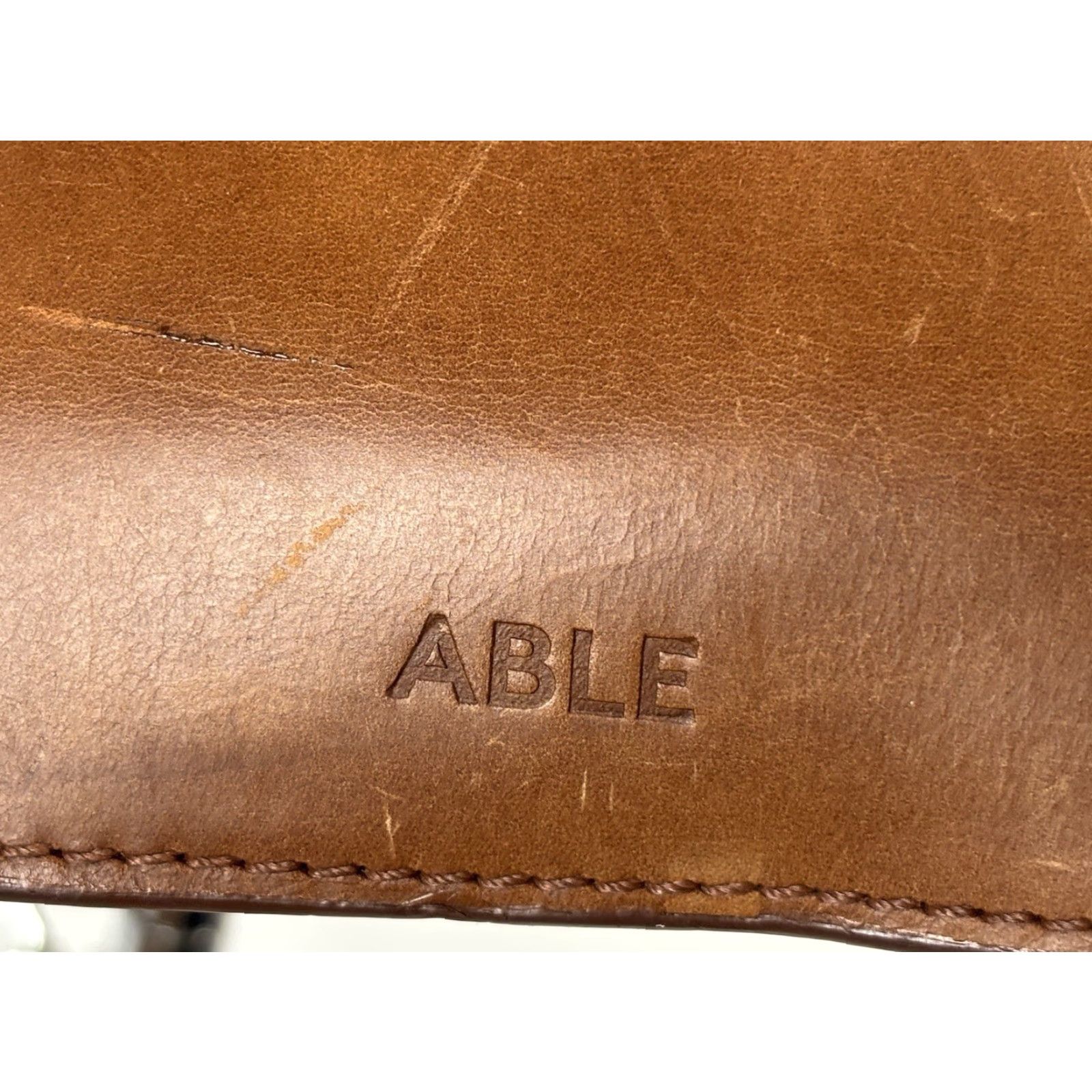 Vintage ABLE Cecilia Crossbody Purse Bag Brown Leather Adjustable READ Size ONE SIZE - 5 Thumbnail