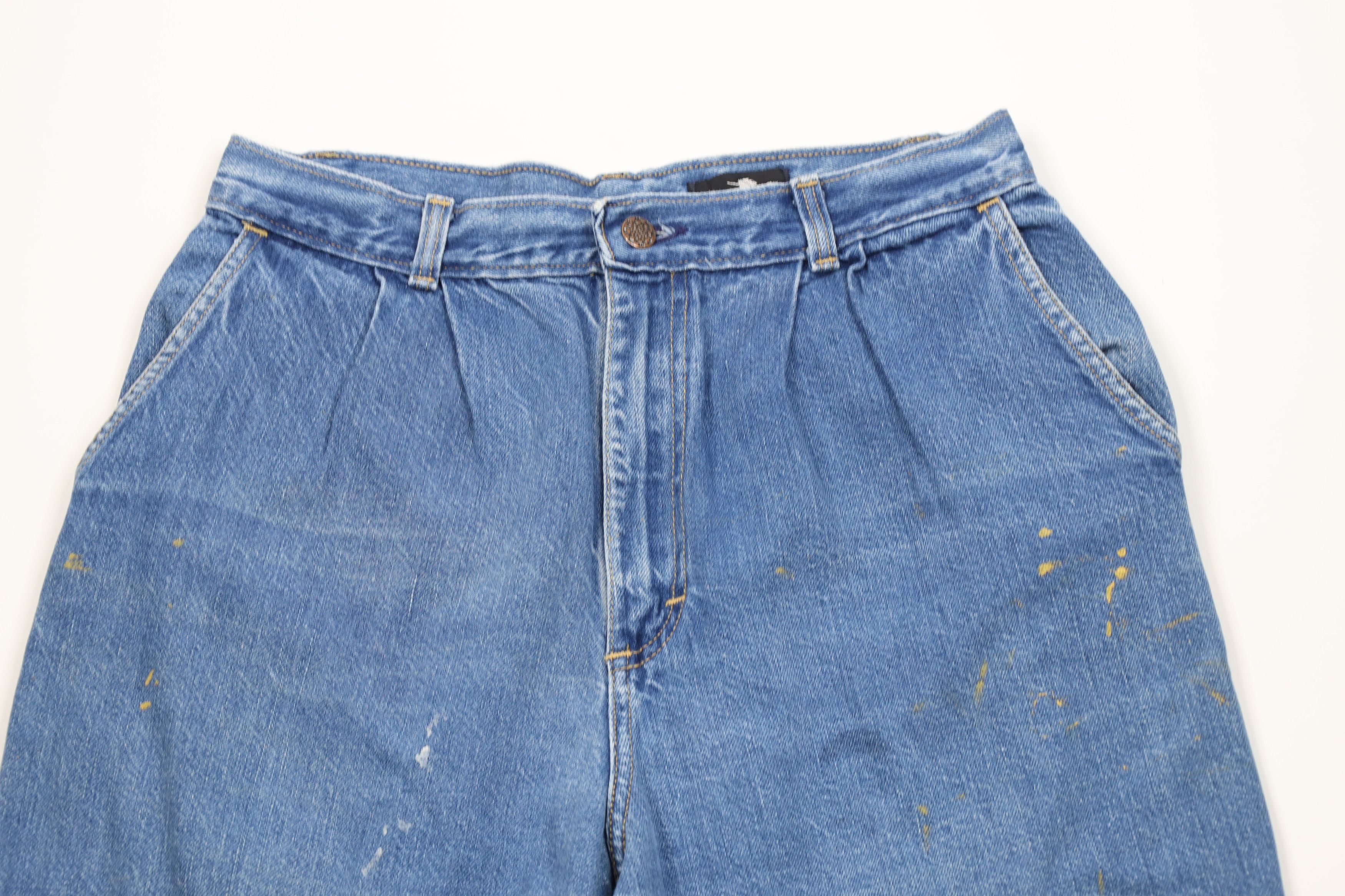 Vintage Vintage 70s Streetwear Pleated High Waisted Denim Jeans USA Size 36" / US 14 / IT 50 - 2 Thumbnail
