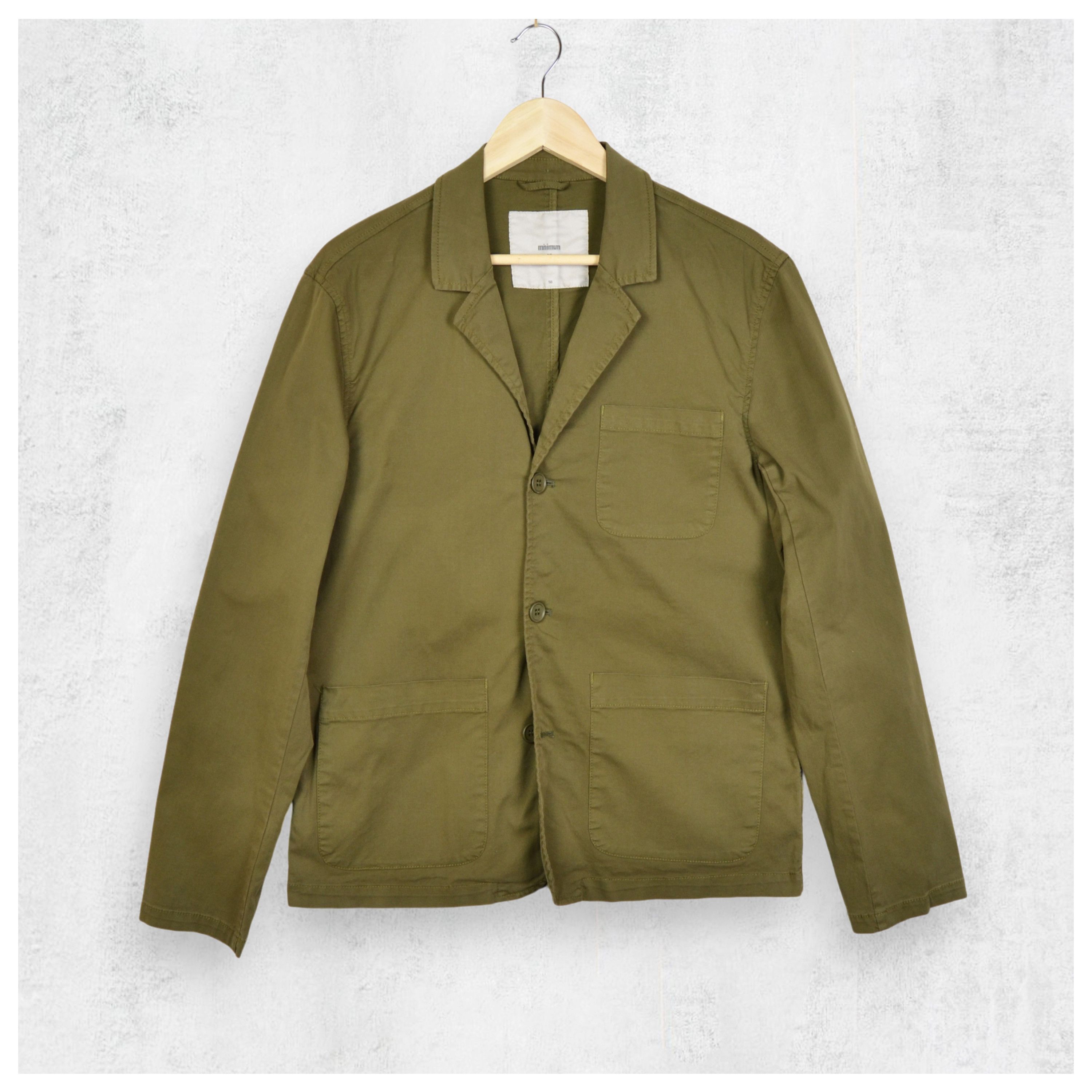 Minimum MINIMUM Khaki Buttoned Cotton Work Blazer Jacket Size 50/M Size US M / EU 48-50 / 2 - 1 Thumbnail