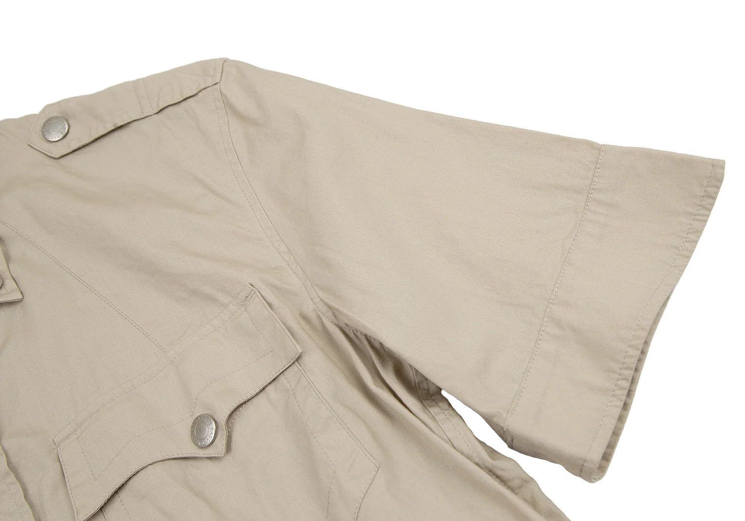 Jean Paul Gaultier Cotton Short Sleeve Military Shirt in Beige, Size 48 Size US M / EU 48-50 / 2 - 9 Thumbnail