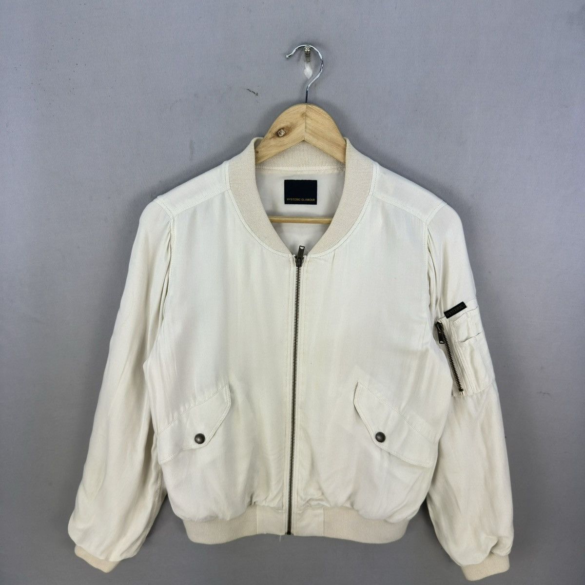 Hysteric Glamour Vintage 2000s HG Embroidered Logo Rayon Bomber Jacket Size US S / EU 44-46 / 1 - 1 Thumbnail