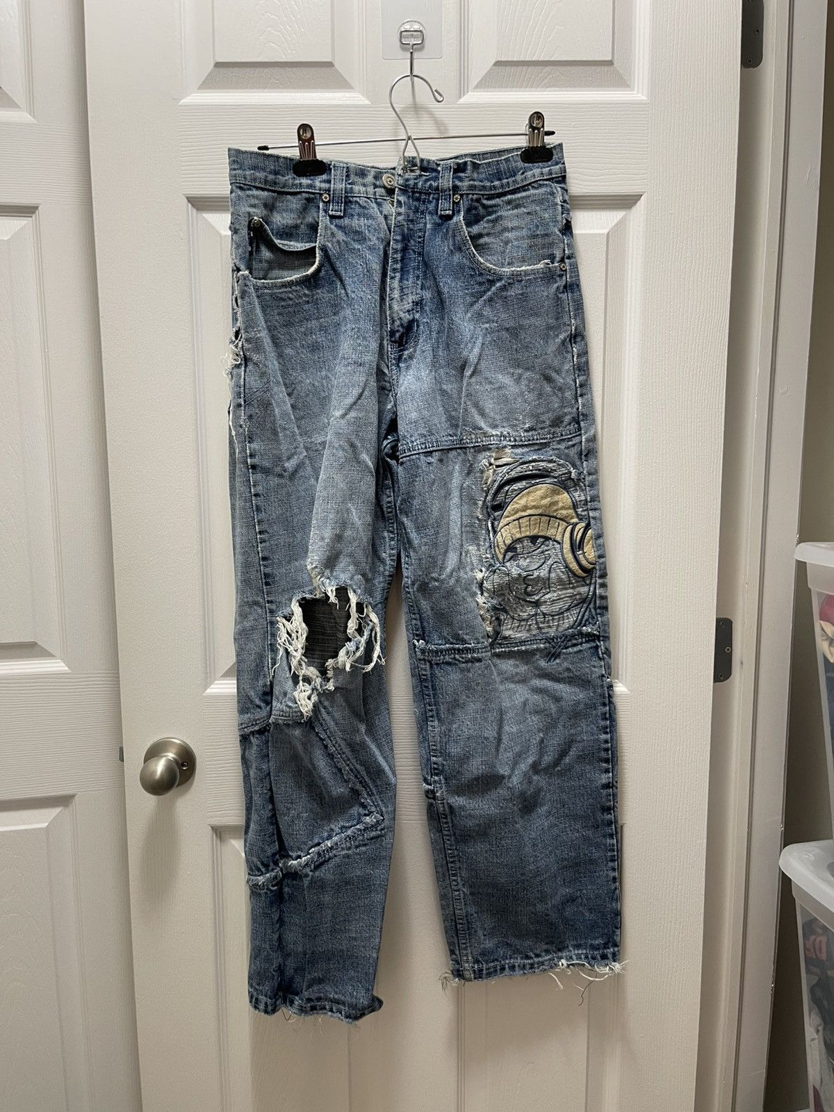 JNCO × Southpole Southpole JNCO Style Streetwear Graffiti Patchwork Denim Size US 32 / EU 48 - 1 Thumbnail