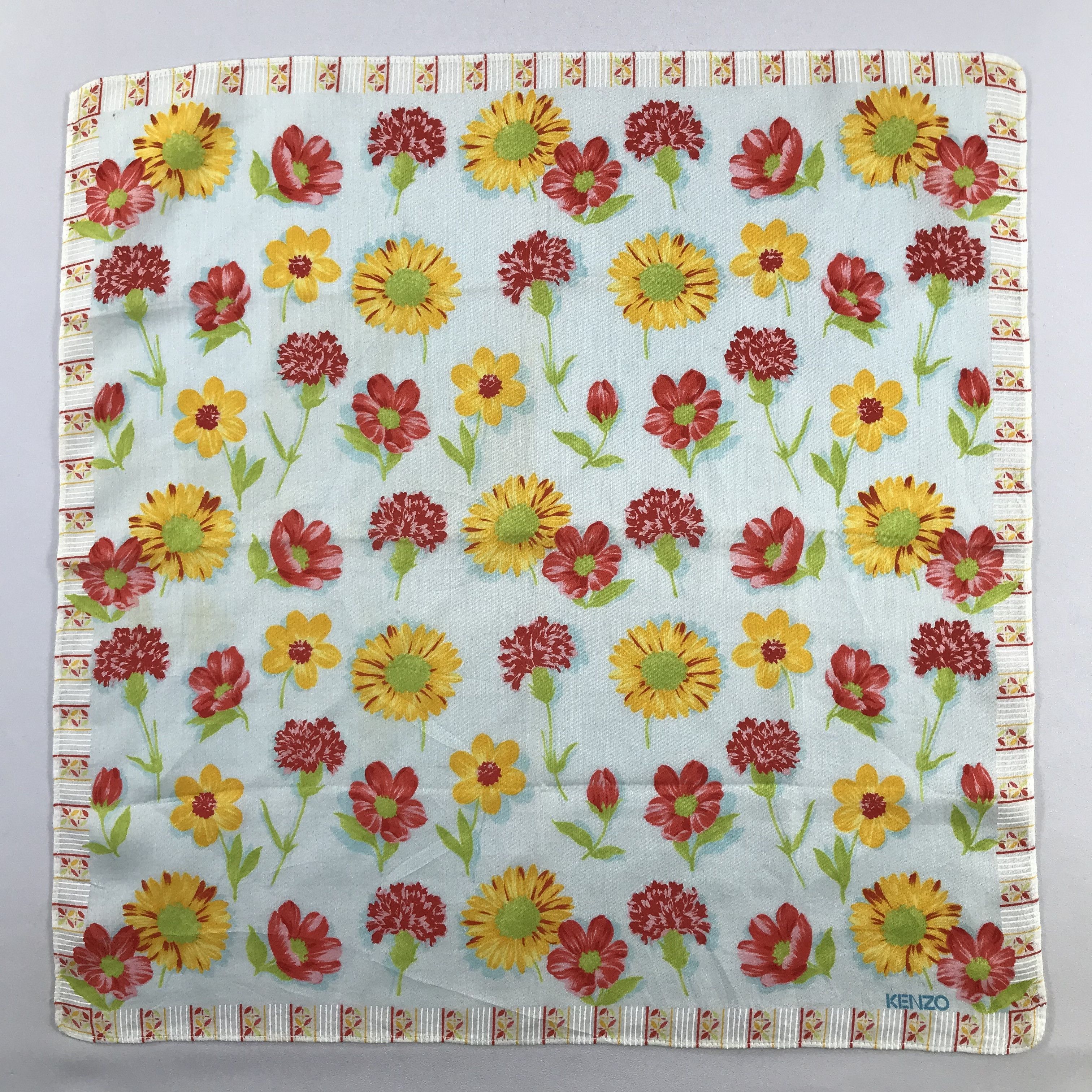 Kenzo Kenzo Floral Handkerchief / Bandana / Neckerchief C659 Size ONE SIZE - 3 Thumbnail