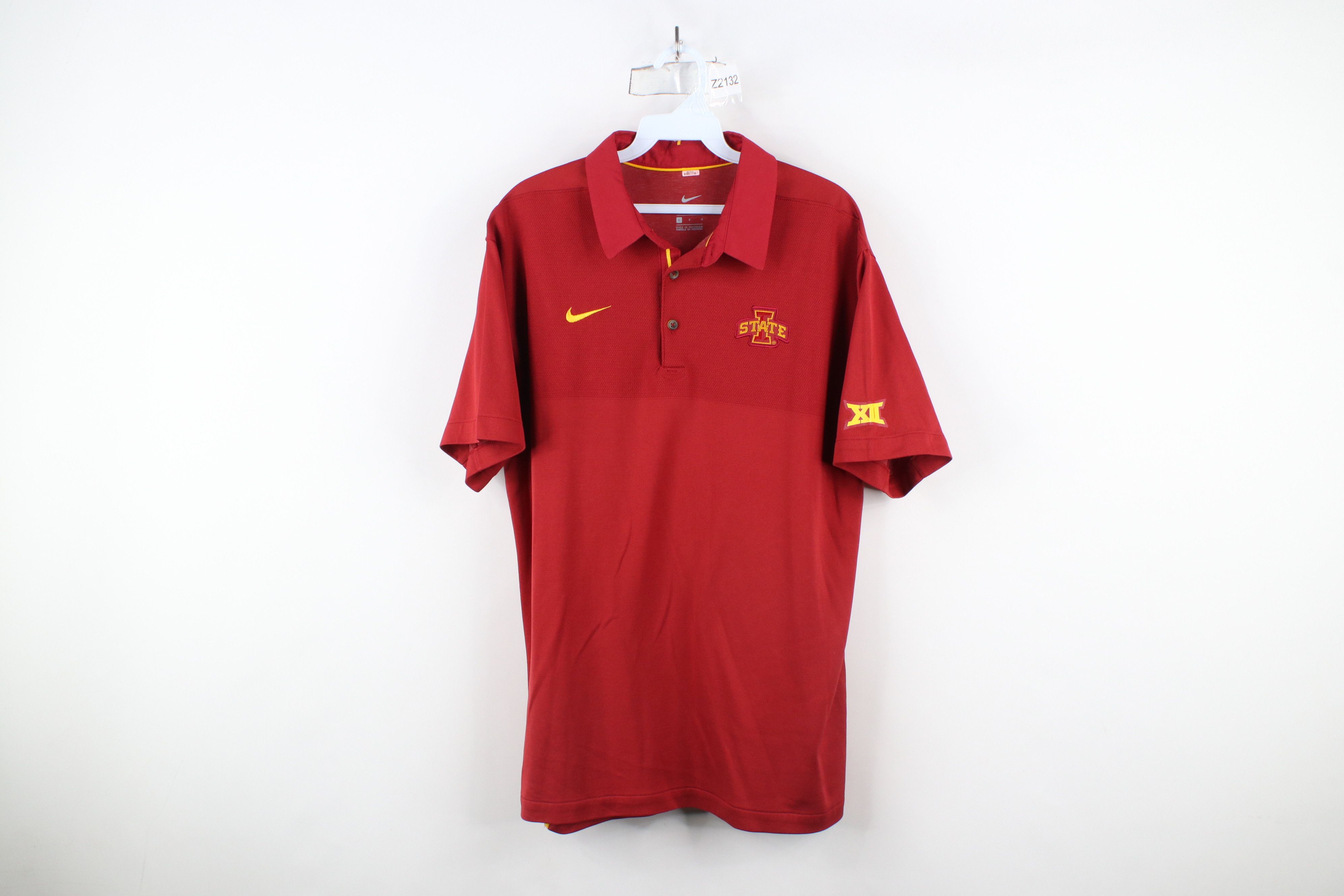Nike × Vintage Nike Iowa State University Collared Golf Polo Shirt Red Size US L / EU 52-54 / 3 - 1 Thumbnail