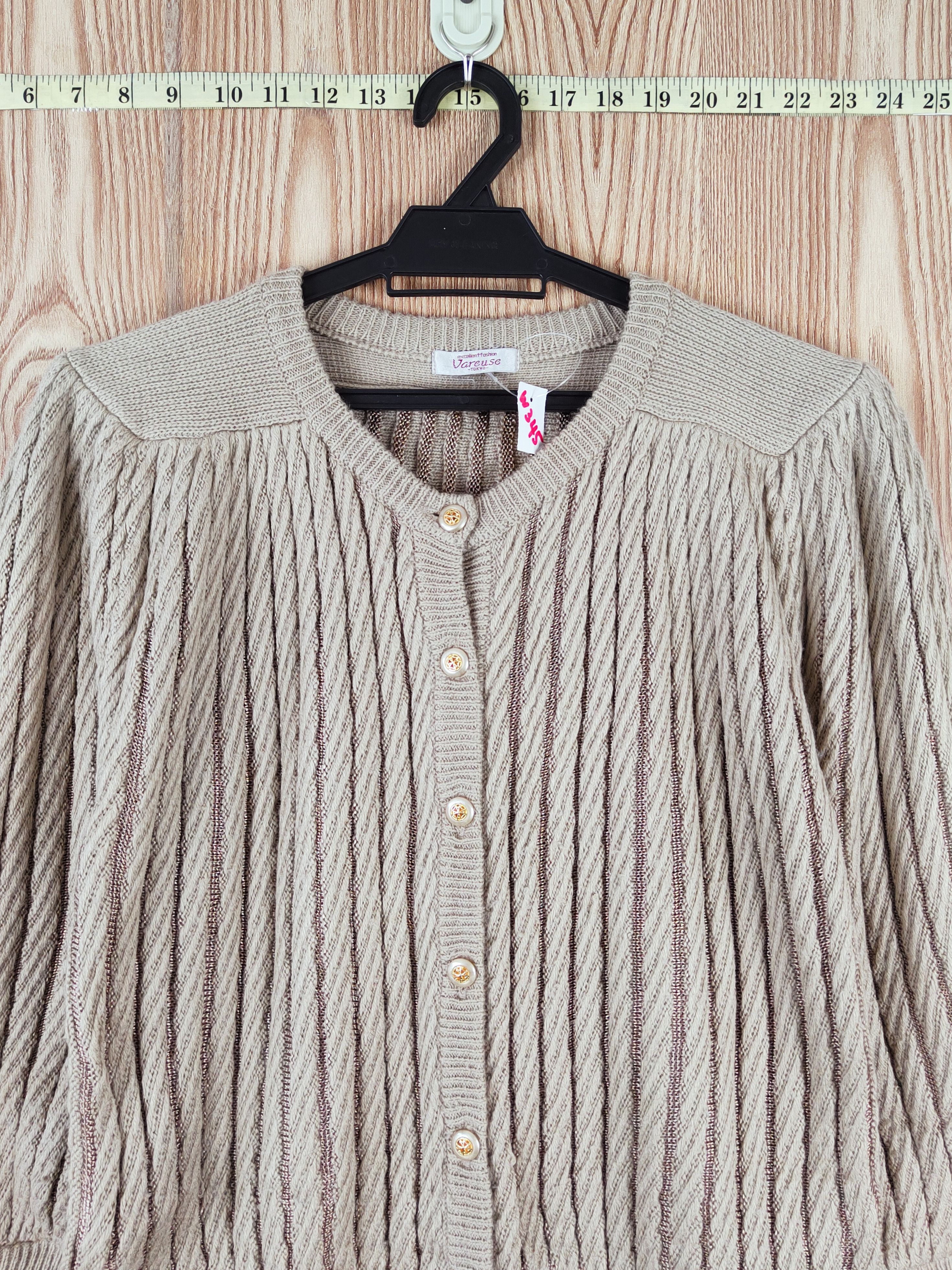 Japanese Brand Varcuse Brown Knitwear Cardigan #W345 Size S / US 4 / IT 40 - 2 Thumbnail