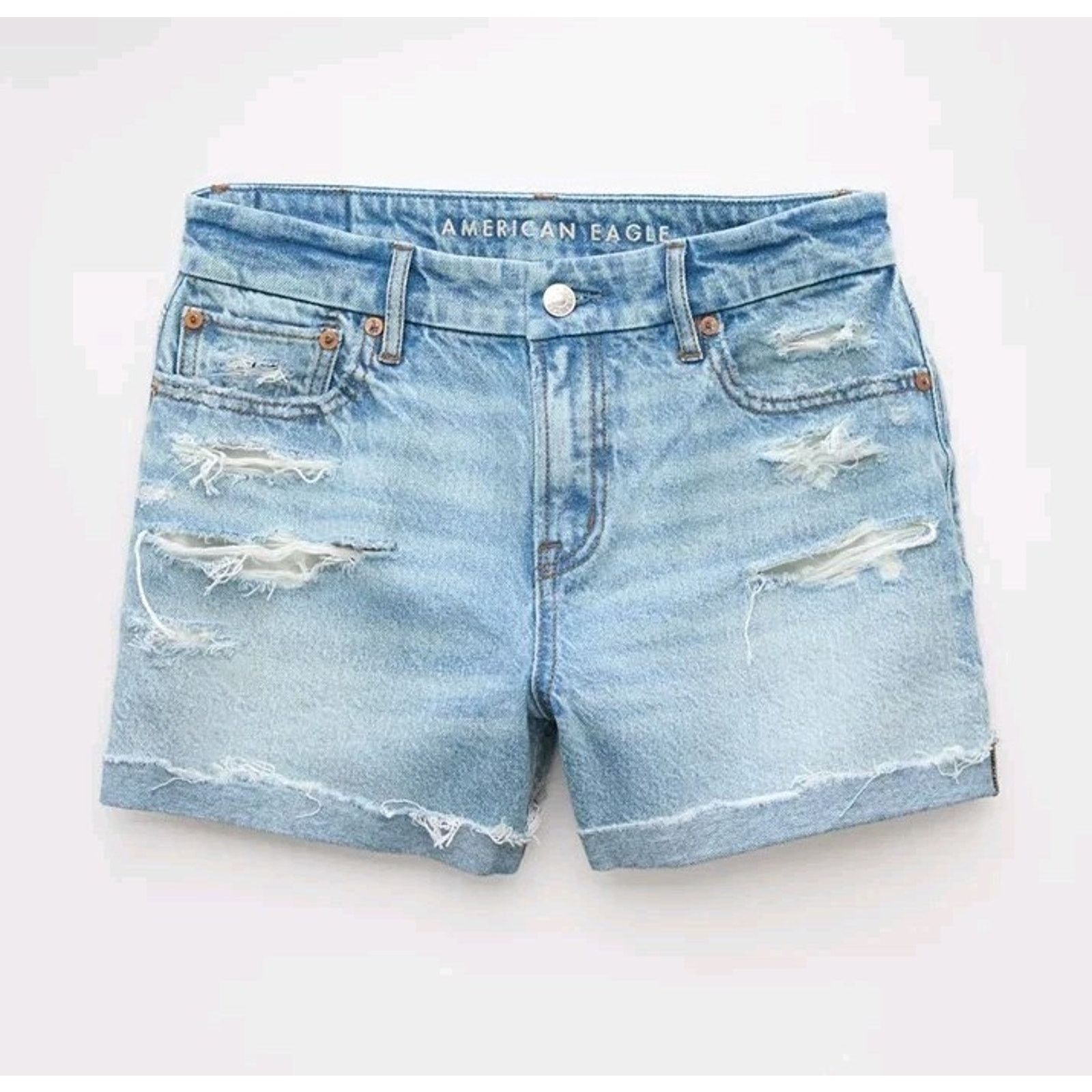 American Eagle Outfitters American Eagle Strigid Curvy Ripped Super High-waisted Size 27" / US 4 / IT 40 - 4 Thumbnail