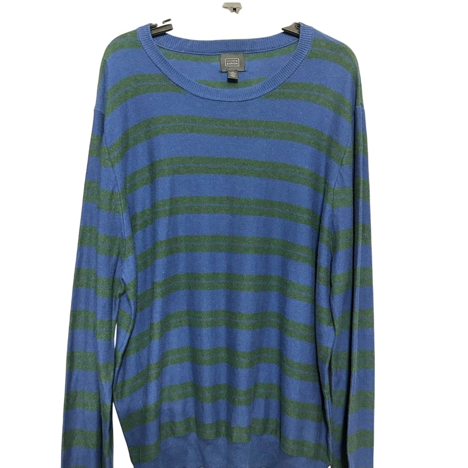 14th & Union 14th & Union Sweater Knitted Striped Blue Green Men's 2XL Size US XXL / EU 58 / 5 - 4 Thumbnail