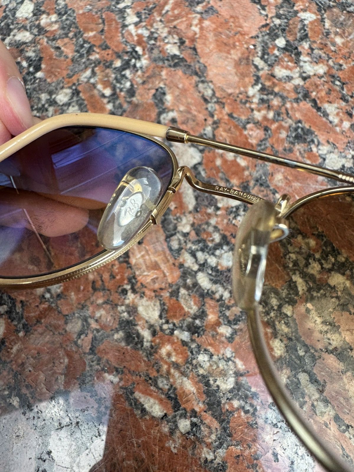 RayBan Ray Ben Sunglasses Metal Gold Frame Brown Gradient Size ONE SIZE - 6 Thumbnail