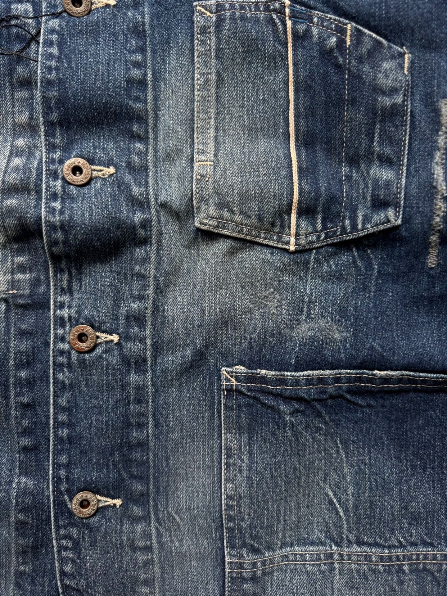 Madness MADNESS 4P Regenerated Denim Chore Jacket Size US XXS / EU 40 - 6 Thumbnail