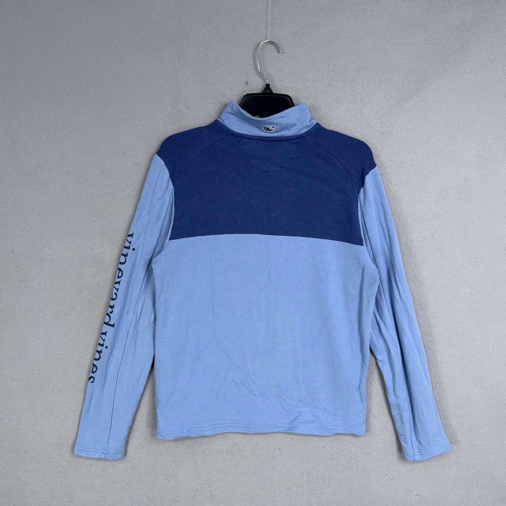 Vineyard Vines VINEYARD VINES Sweatshirt Mens Medium Blue 1/4 Zip Mock Neck Pocket Stretch Logo Zipper Pullover Long Sleeve Regular Men’s SS202 Size US M / EU 48-50 / 2 - 5 Thumbnail