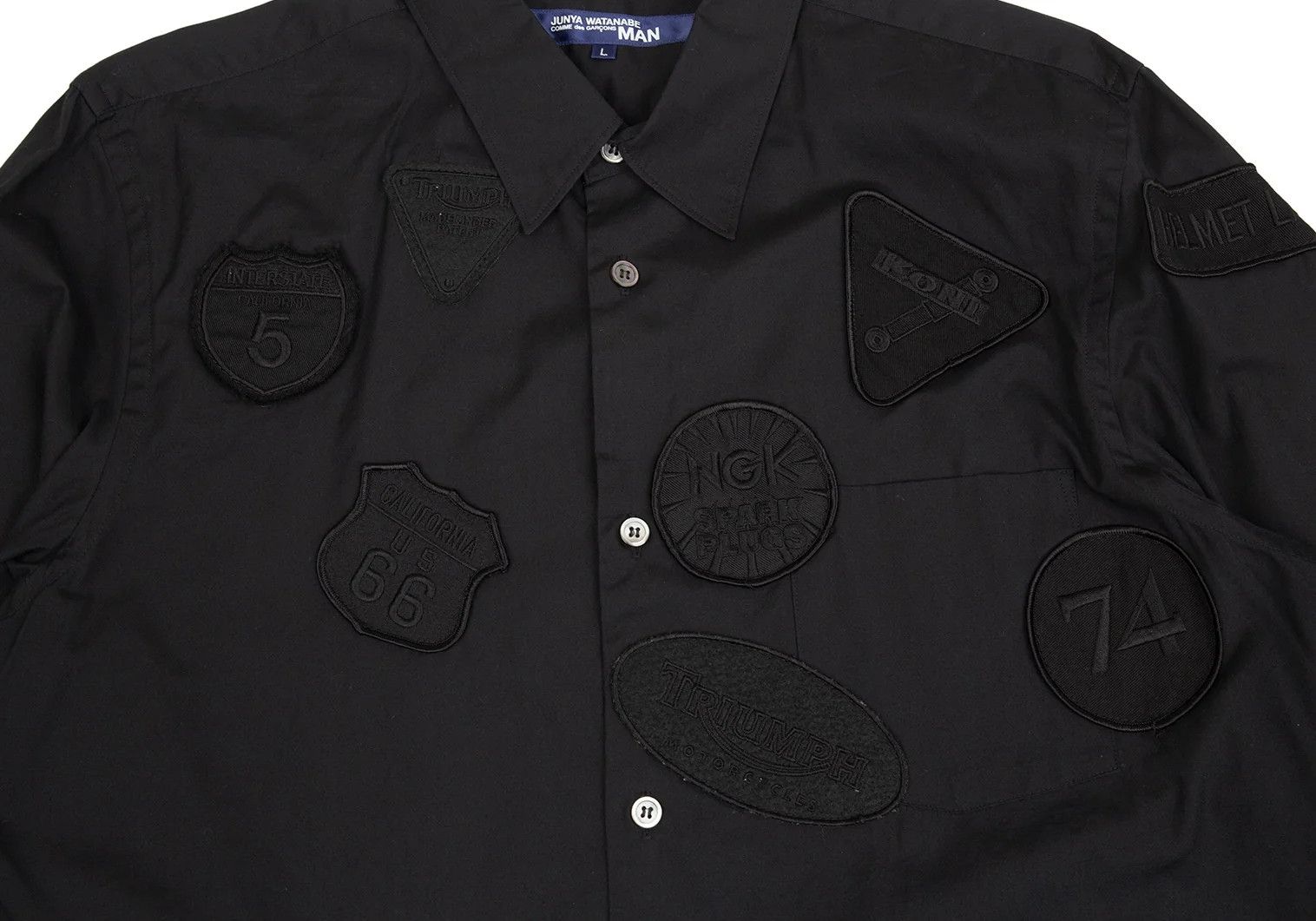 Junya Watanabe Black Patch Design Long Sleeve Shirt Size L Size US L / EU 52-54 / 3 - 5 Thumbnail