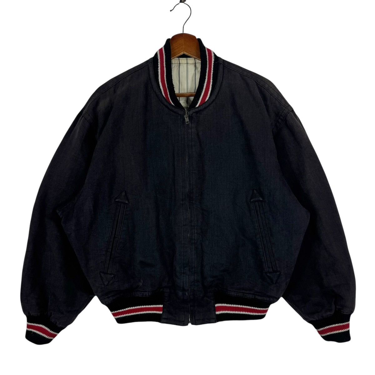 Japanese Brand × Vintage VINTAGE JUN MEN JAPANESE BRAND BOMBER ZIPPER JACKET Size US M / EU 48-50 / 2 - 3 Thumbnail