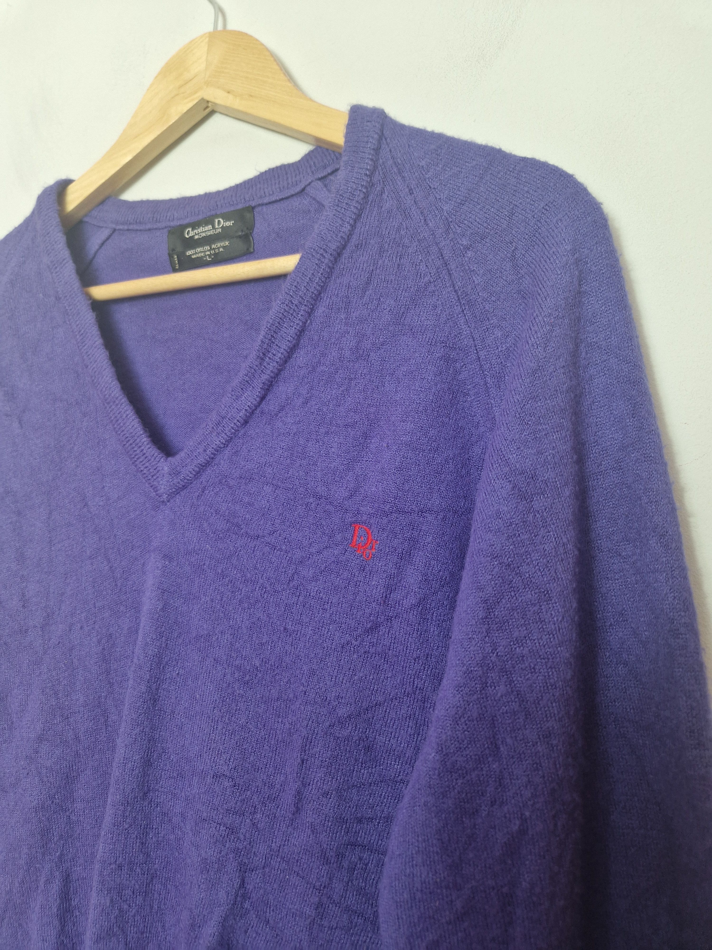 Dior × Hedi Slimane Dior vintage purple sweater Size US XL / EU 56 / 4 - 5 Thumbnail
