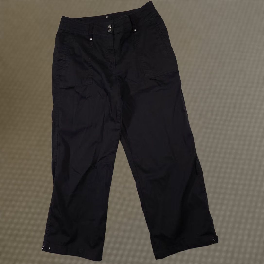 Vintage Chico's Pants Womens 1 Black Capri Cropped Utility Stretch Cotton Pockets Casual Size 25" / US 0 / IT 36 - 1 Thumbnail