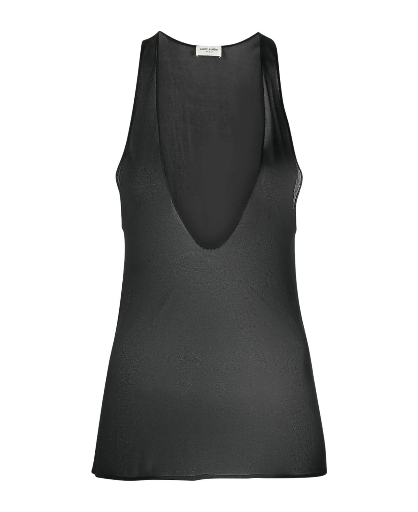 Saint Laurent Paris o1y0126 Sleeveless Blouse in Black Size XS / US 0-2 / IT 36-38 - 1 Thumbnail